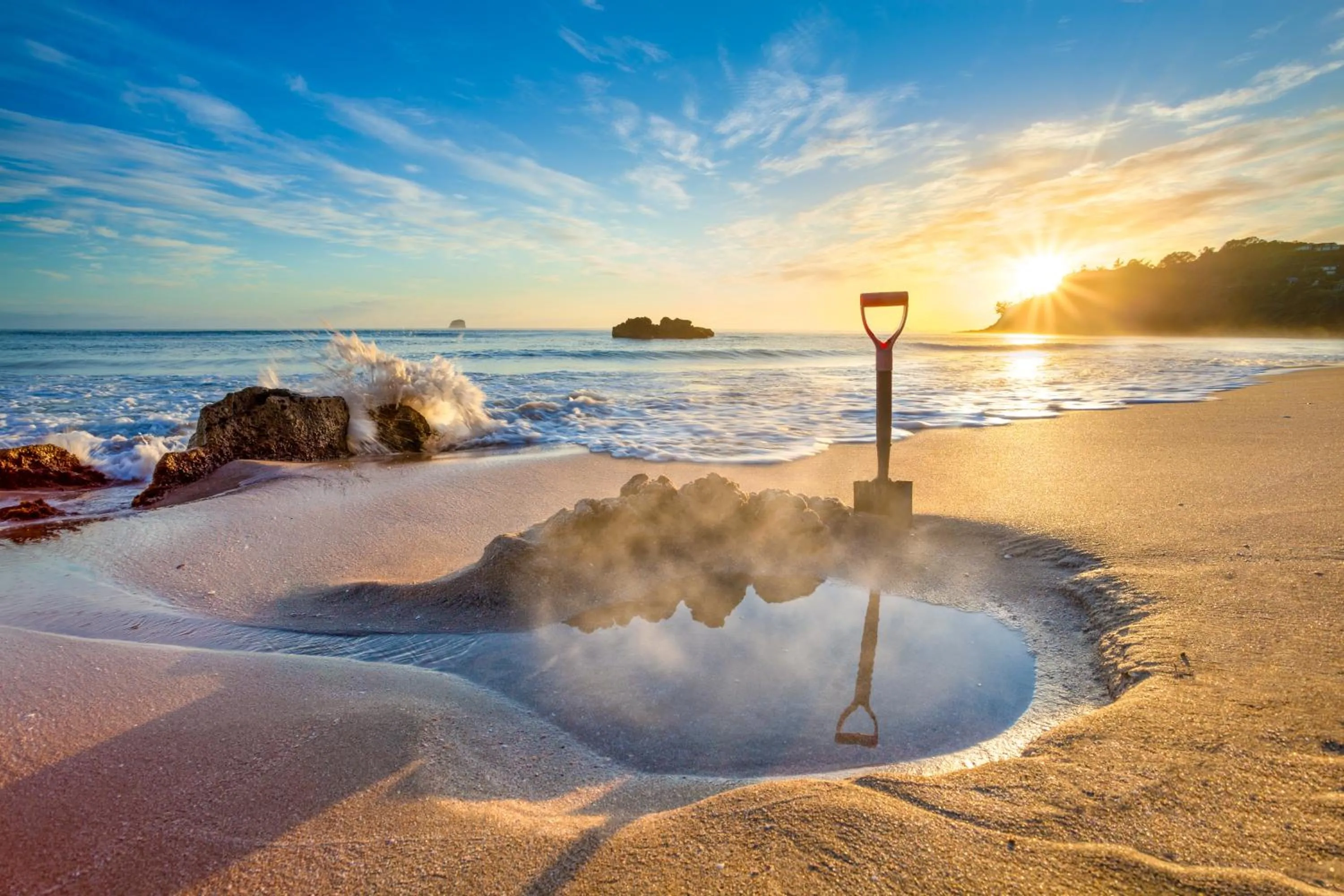 Natural landscape in Hot Water Beach Bure Wera