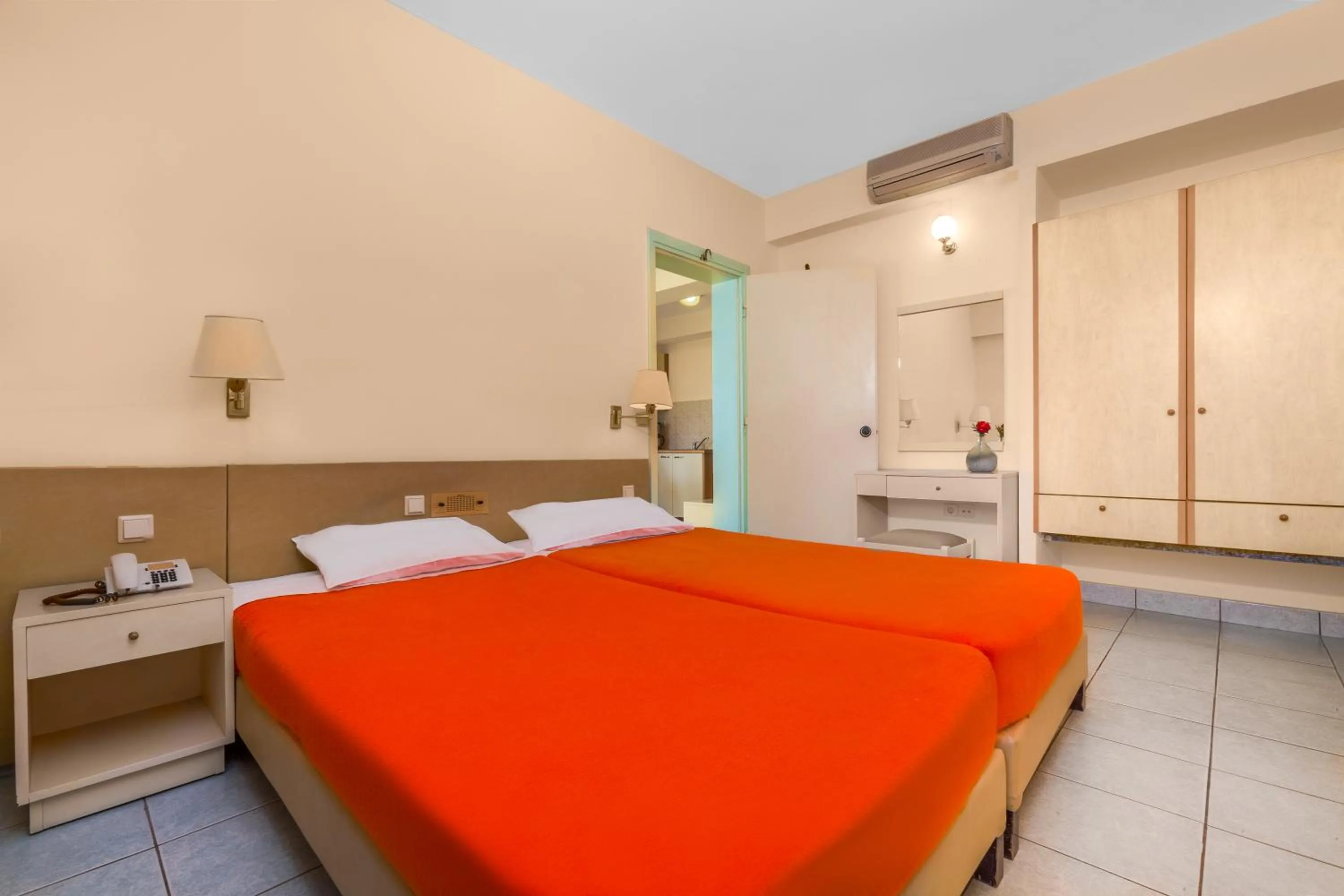 Bed in Pavlos Hotel