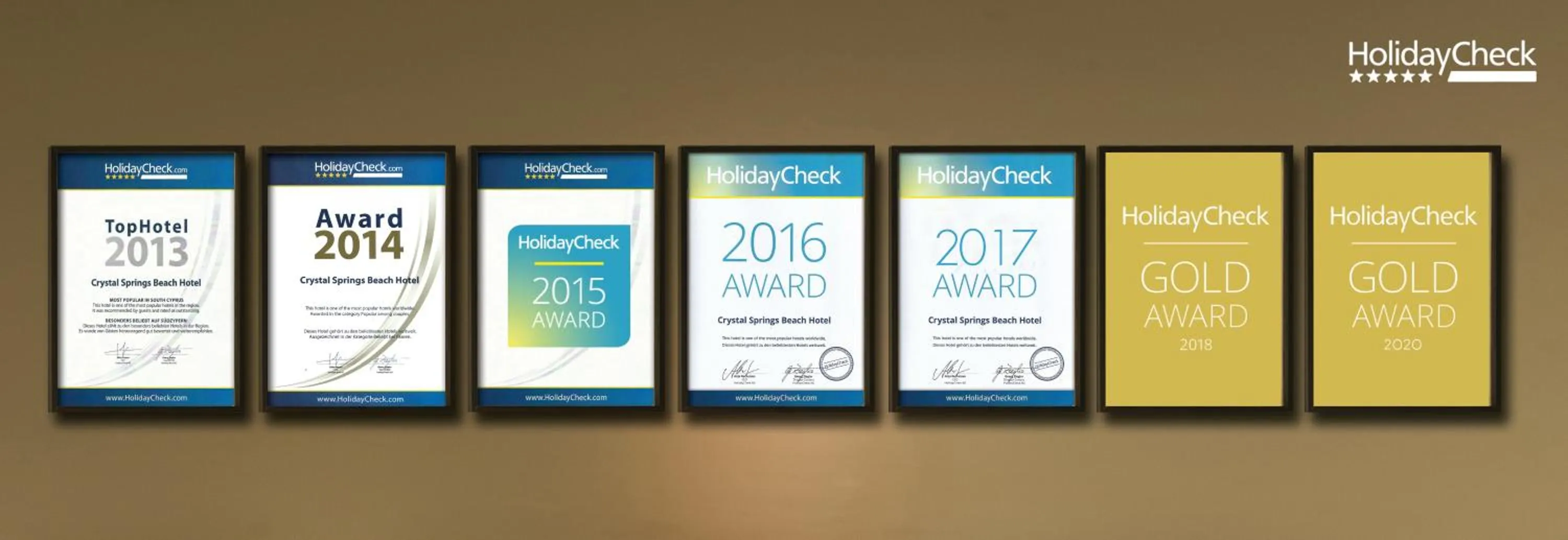 Certificate/Award in Crystal Springs Beach Hotel