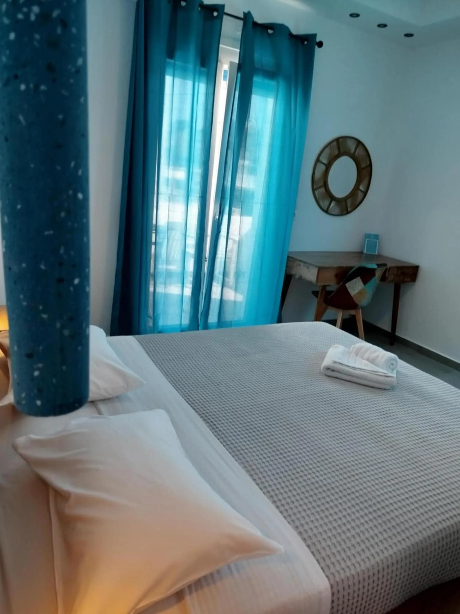 Bed in Glaronisia Hotel