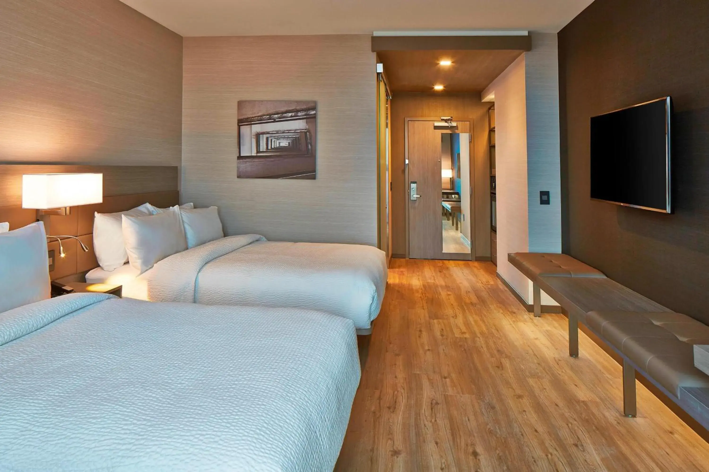 Double Room with 2 Double Beds and River View in AC Hotel Columbus Dublin Double Room with 2 Double Beds and River View in AC Hotel Columbus Dublin