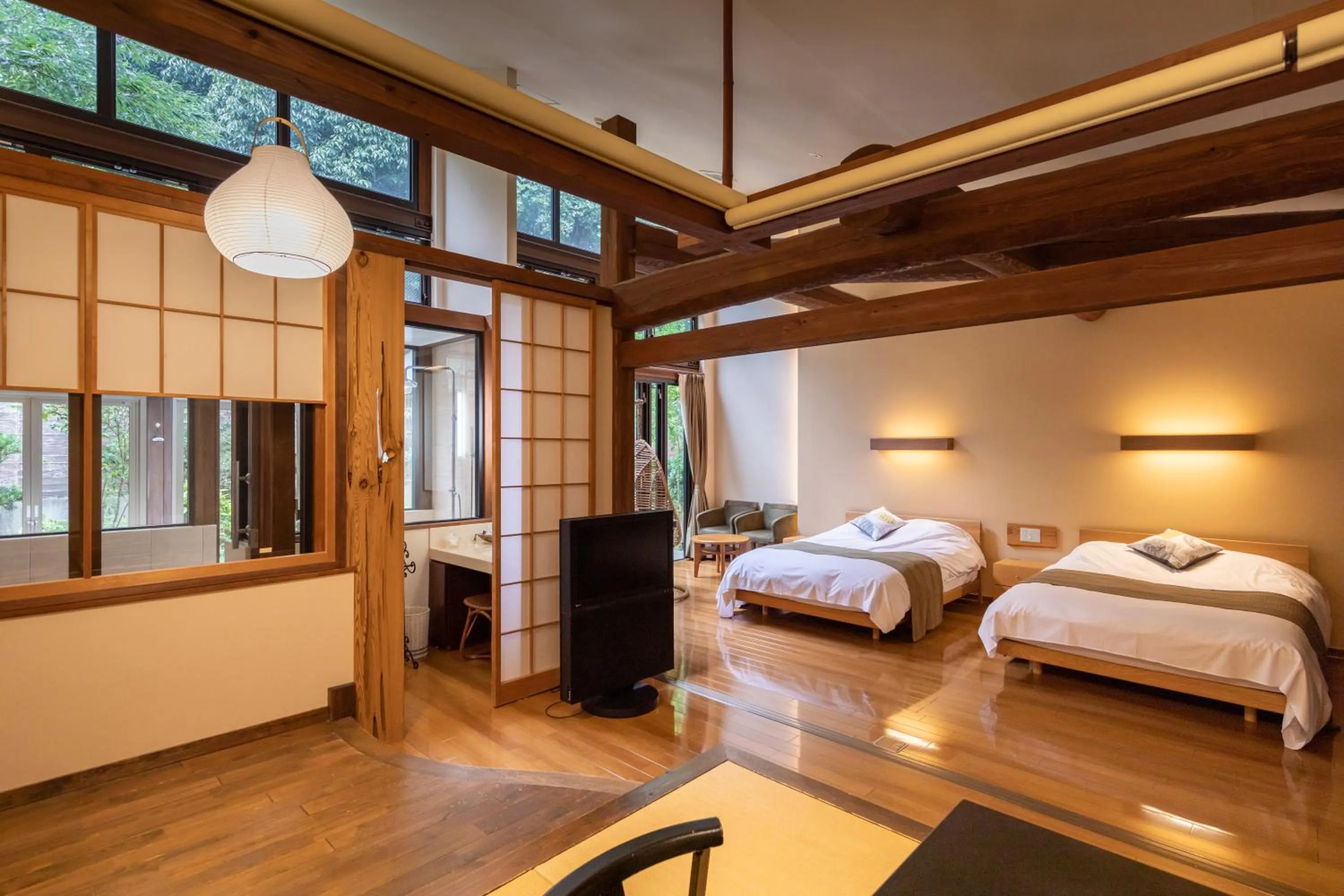 Photo of the whole room, Bed in Mori no Nanakusa