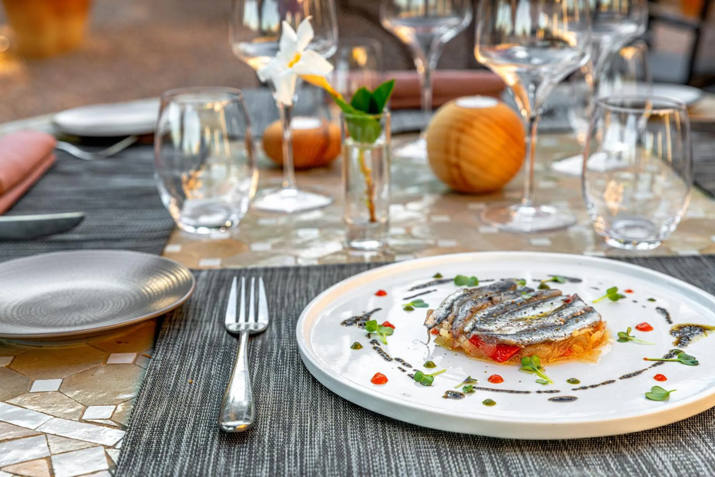 Food close-up in Les Jardins du Cèdre, Boutique hôtel & gastronomie