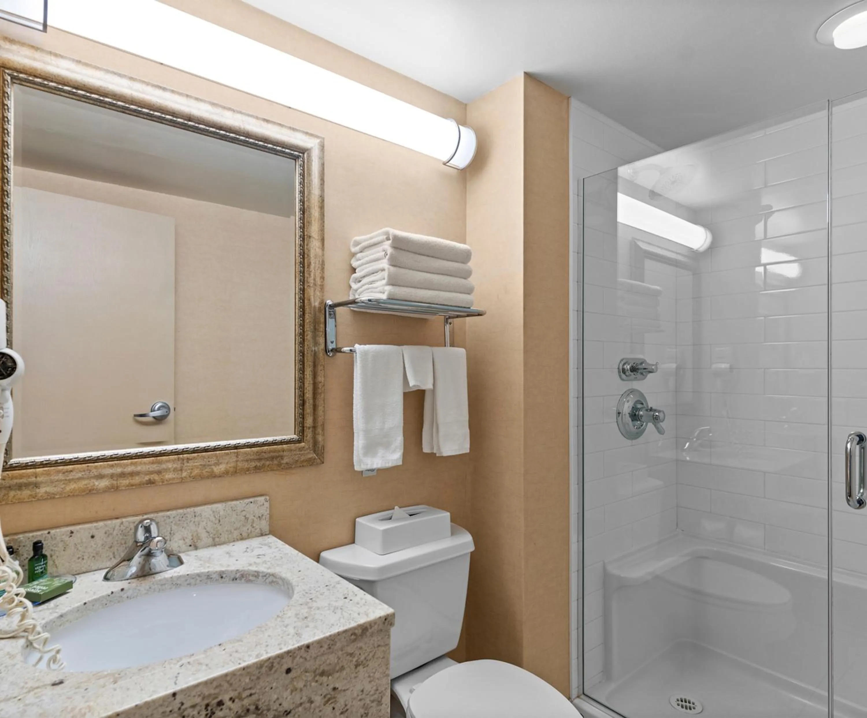 Shower in Travelodge Hotel by Wyndham Saskatoon