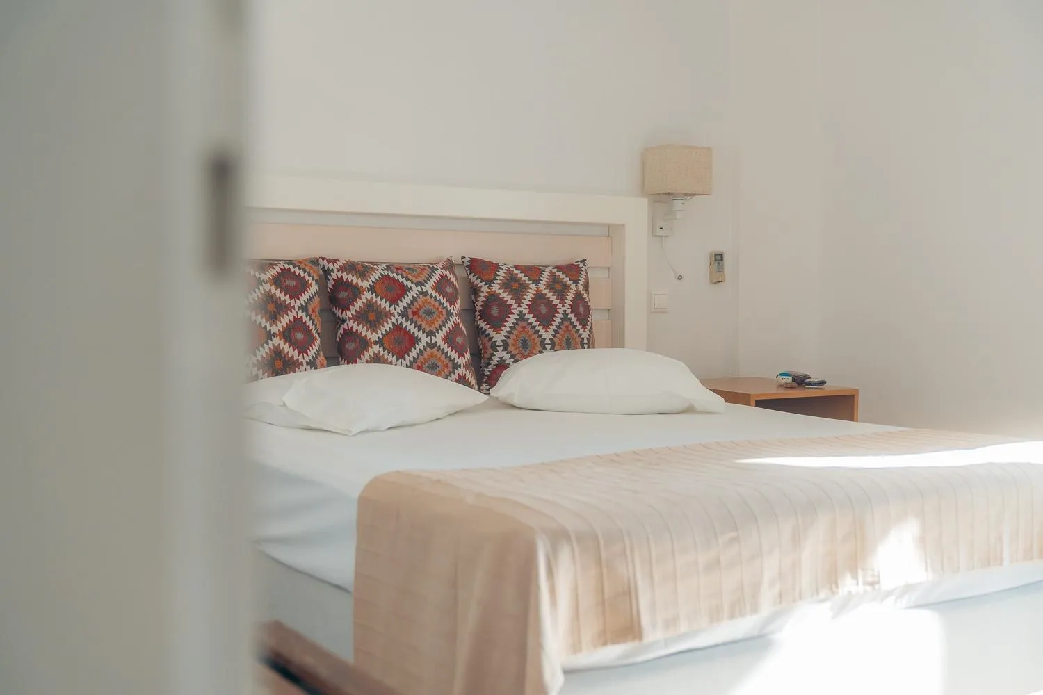 Bed in Aeolos Hotel