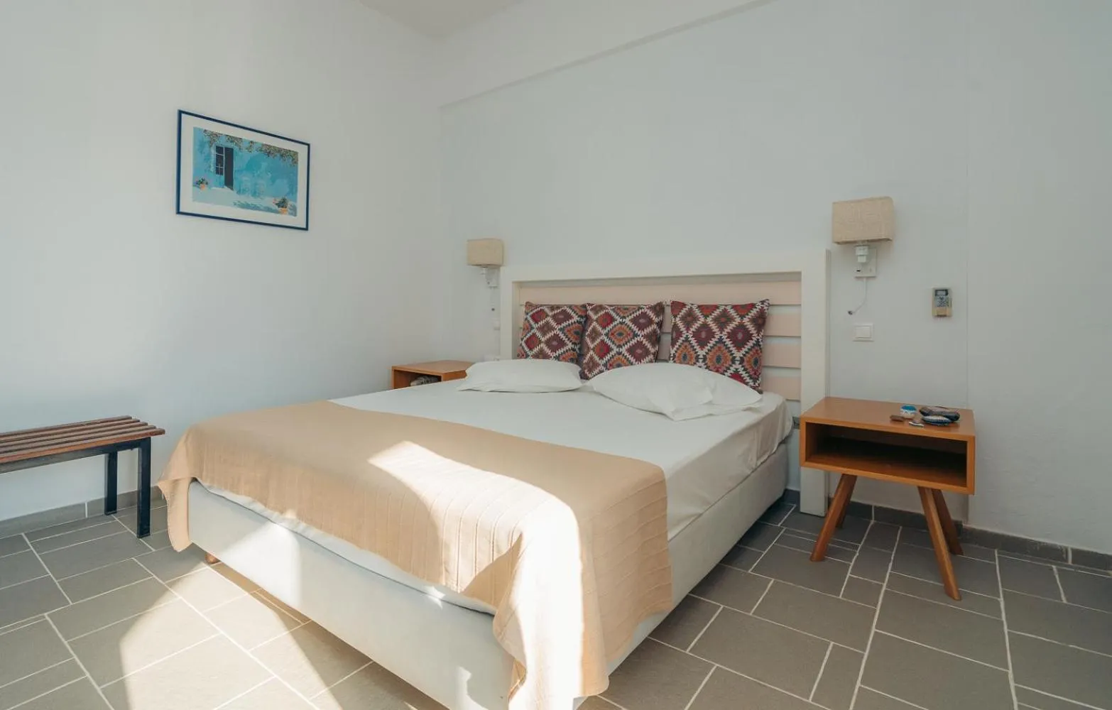 Bed in Aeolos Hotel
