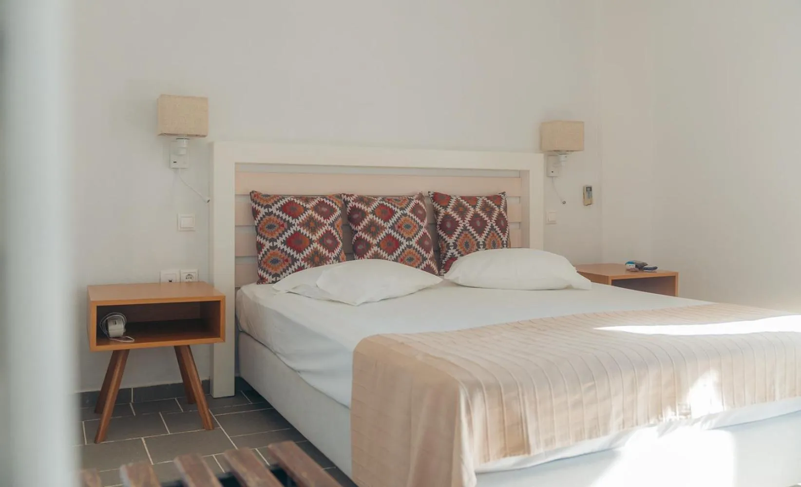 Bed in Aeolos Hotel