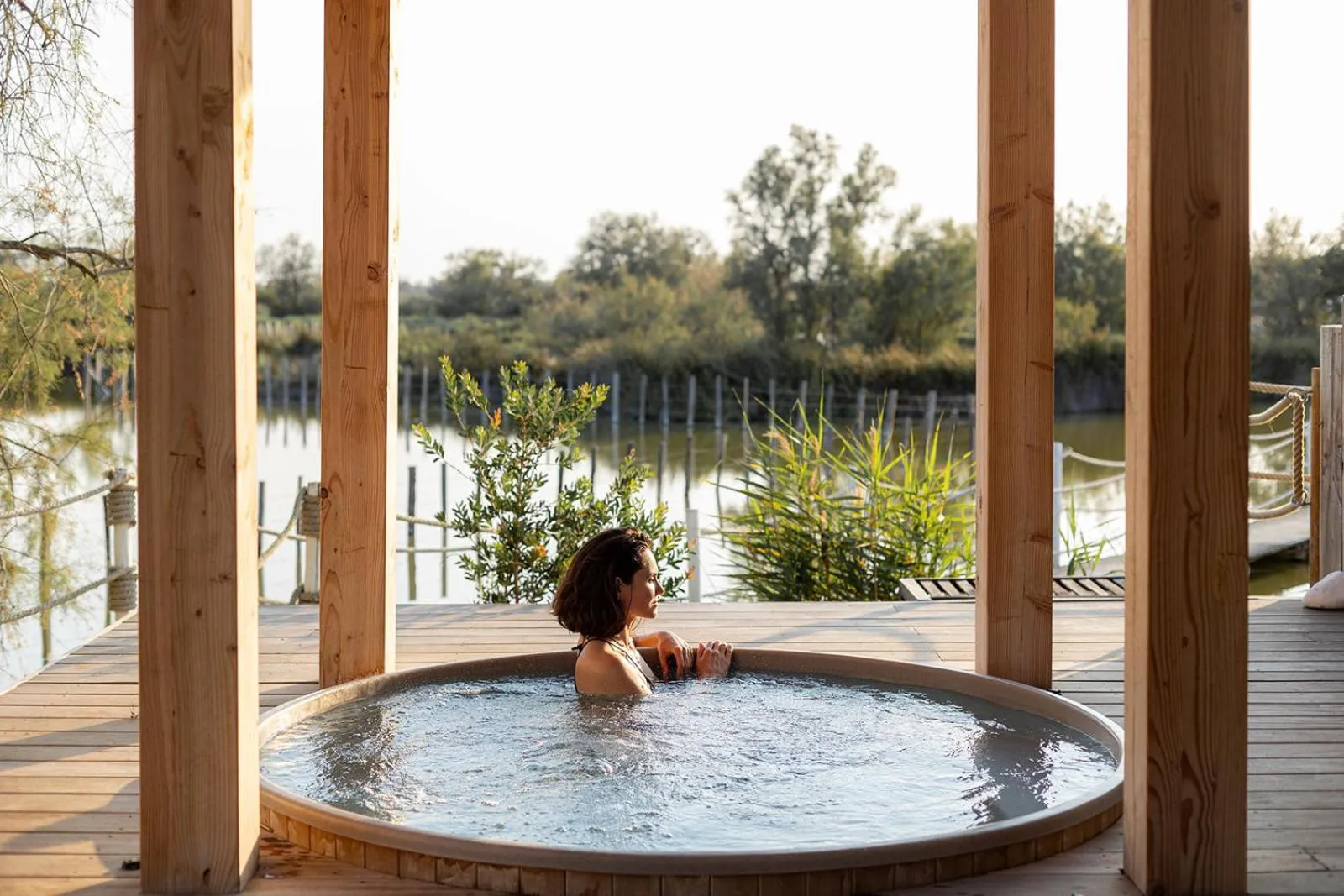 Hot Tub in Mas de la Fouque - Hôtel & Spa