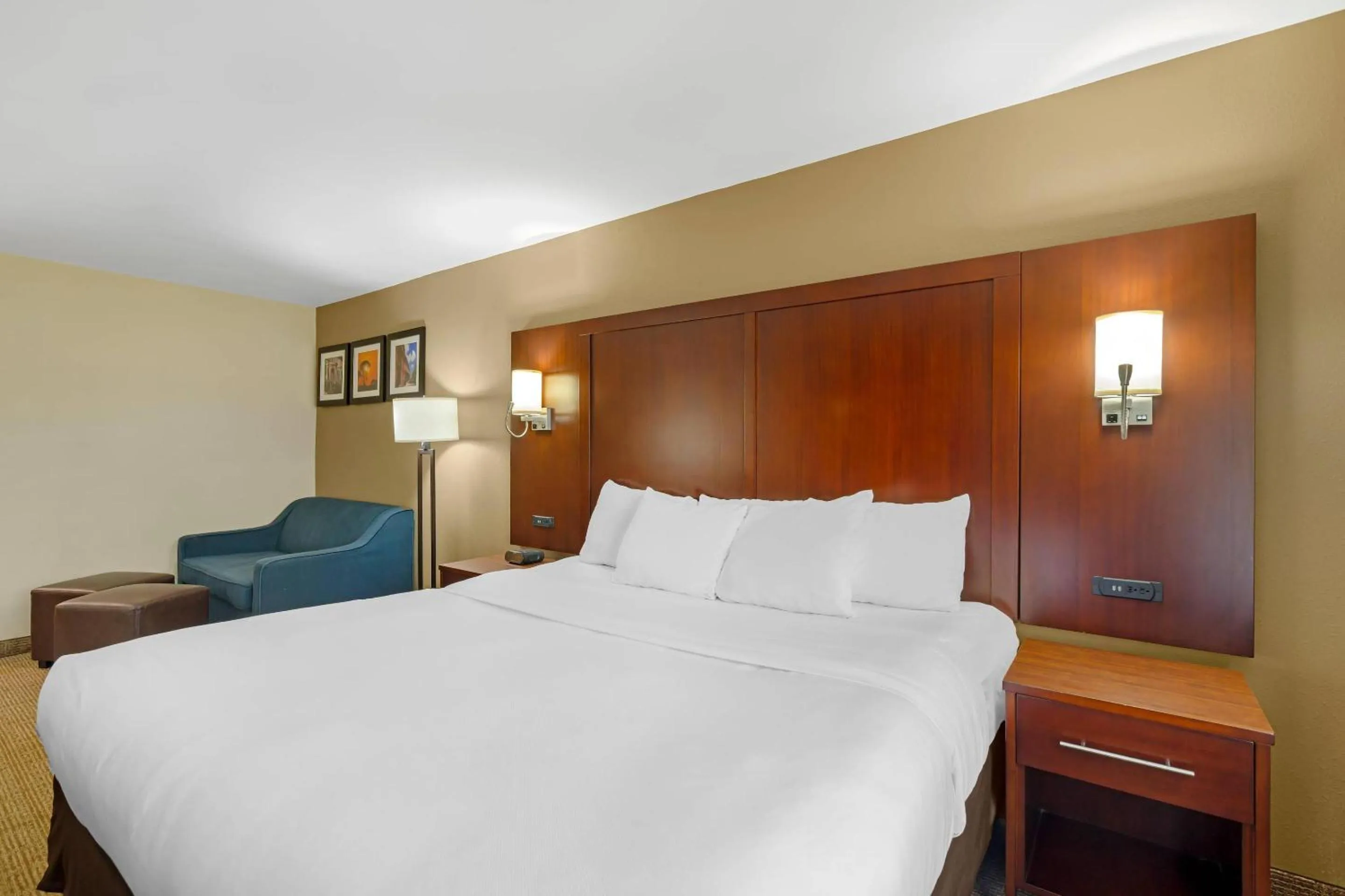 Bedroom, Bed in Comfort Suites Savannah Gateway I-95