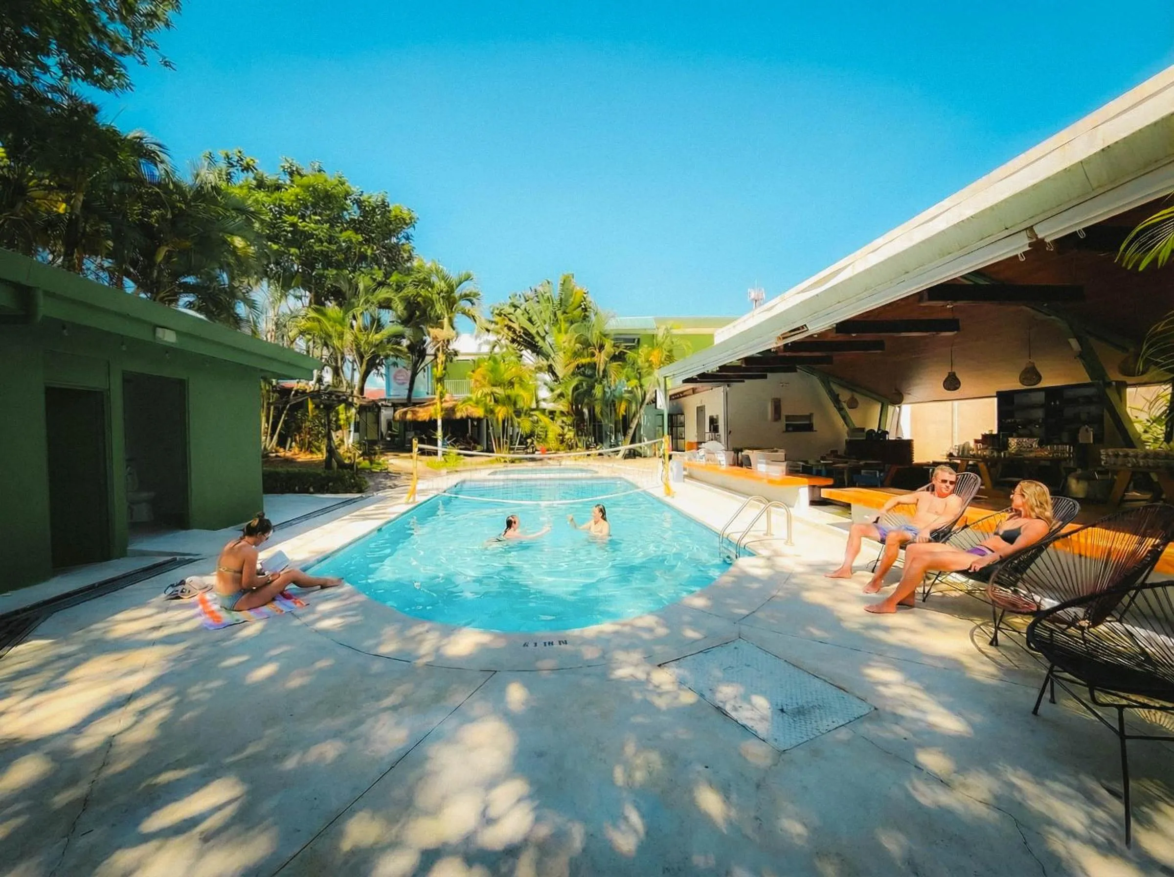 Pool view in Viajero La Fortuna Hostel