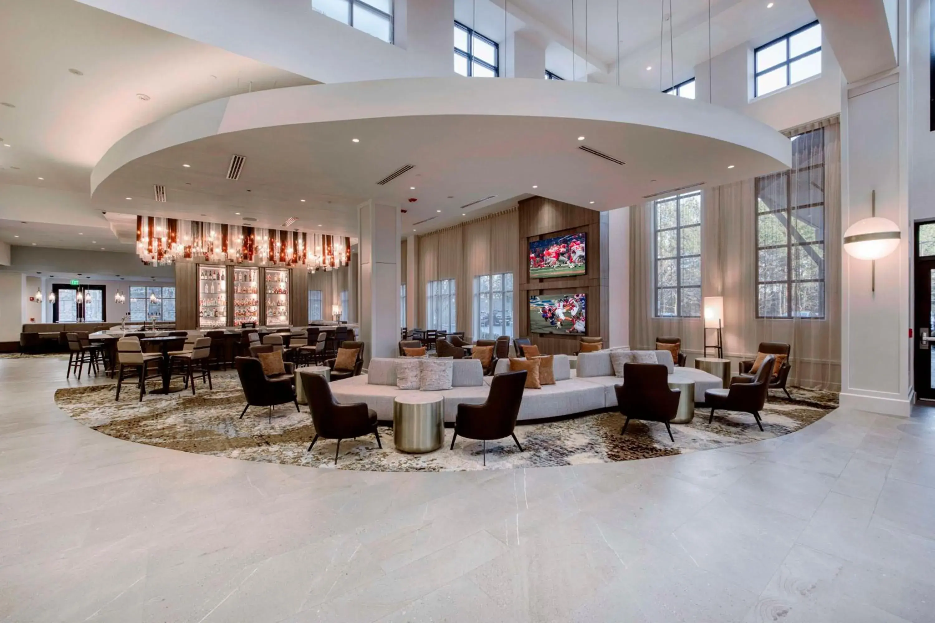 Lobby or reception in Embassy Suites by Hilton Raleigh Durham Airport Brier Creek Lobby or reception in Embassy Suites by Hilton Raleigh Durham Airport Brier Creek