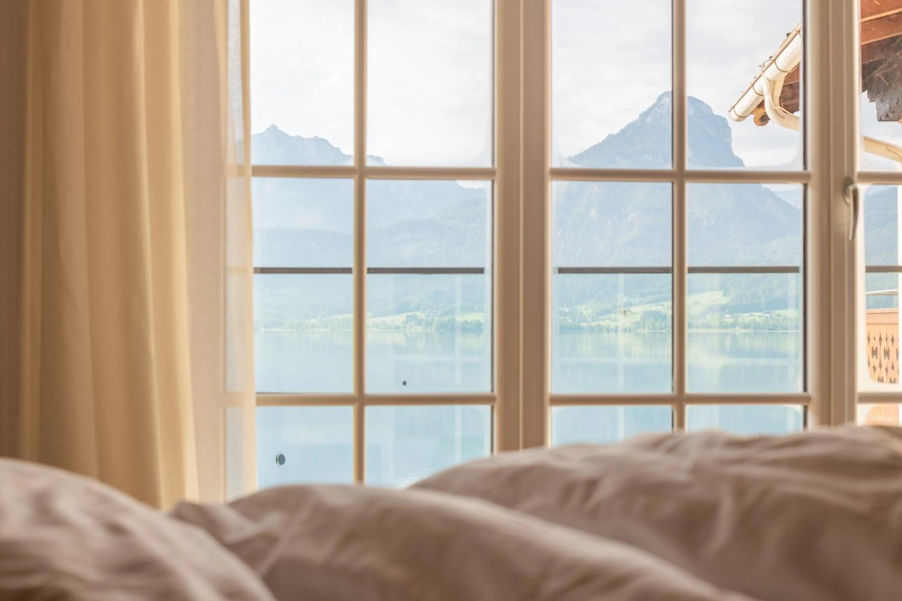 Bedroom, Bed in Hotel Seevilla Wolfgangsee