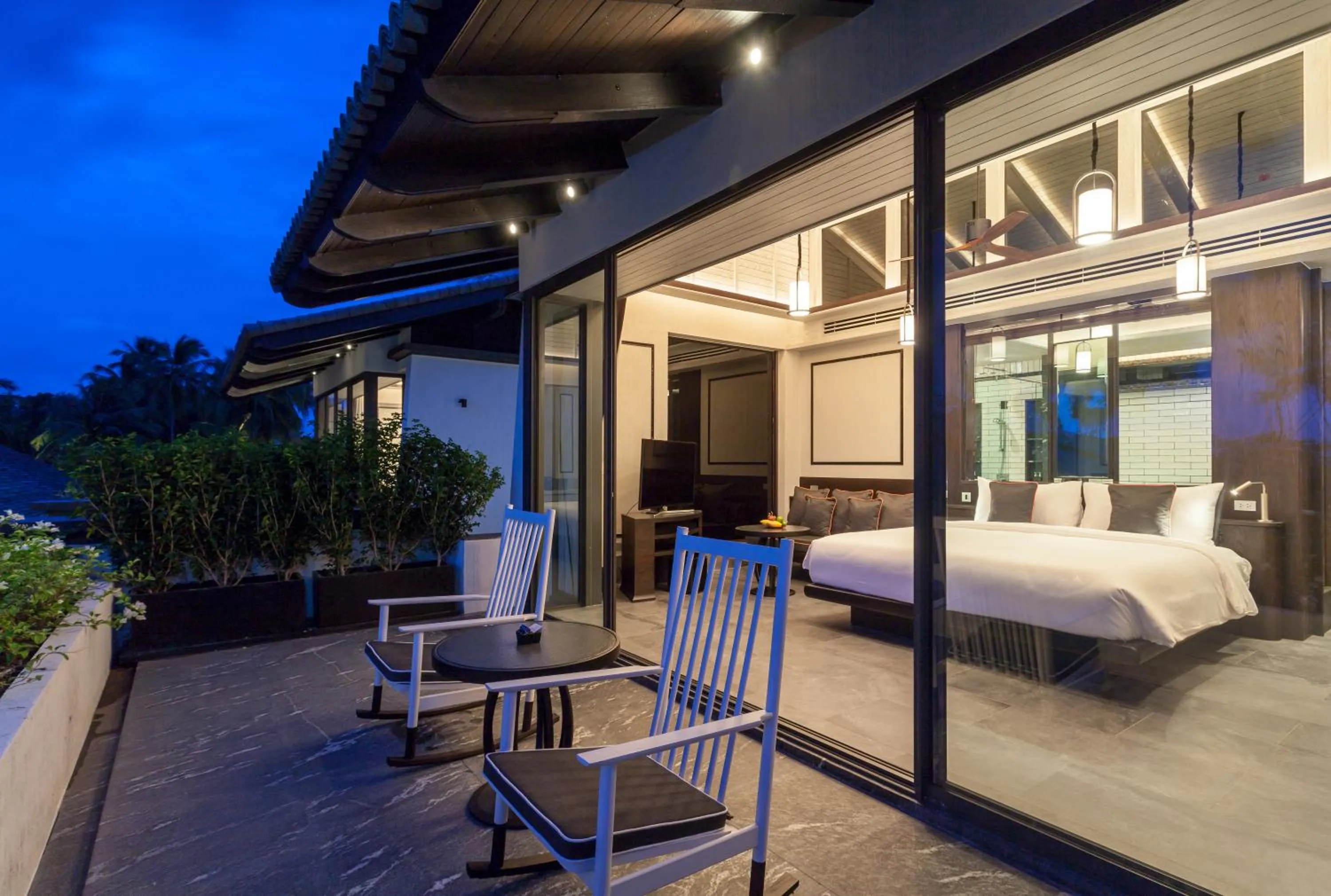 Balcony/Terrace, Bed in Baba Beach Club Natai Luxury Pool Villa Hotel by Sri panwa - SHA Plus