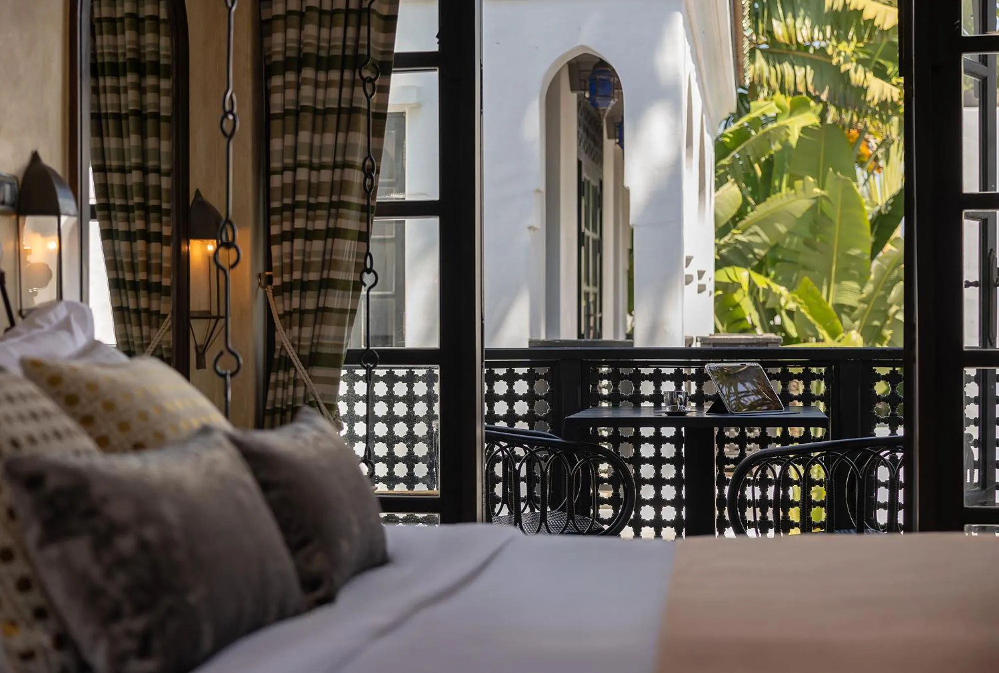 Balcony/Terrace, Bed in Villa Maroc Resort