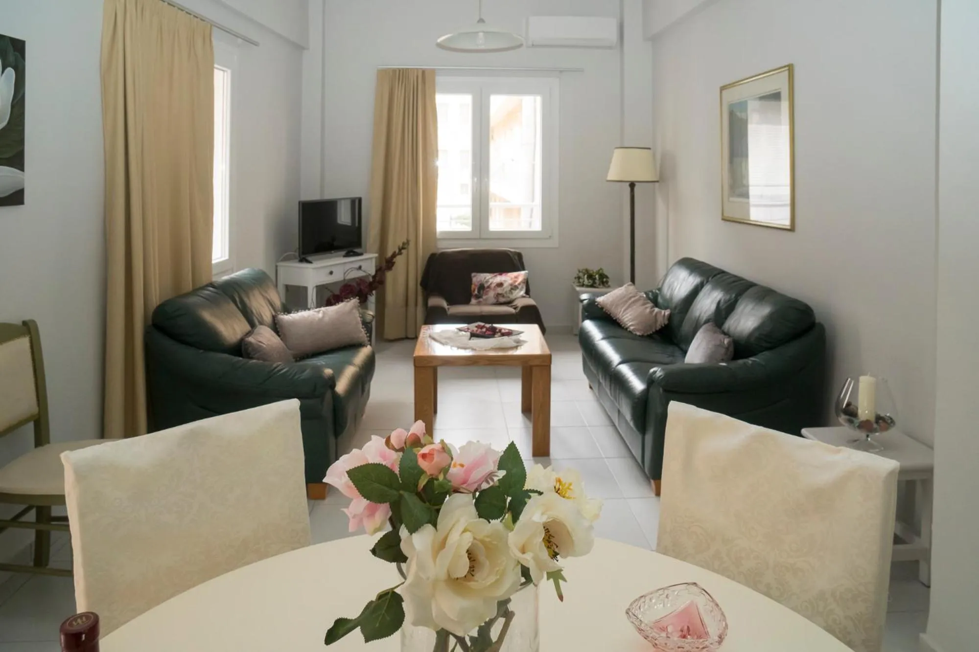 Living room in Heraklion Old Port Apartments