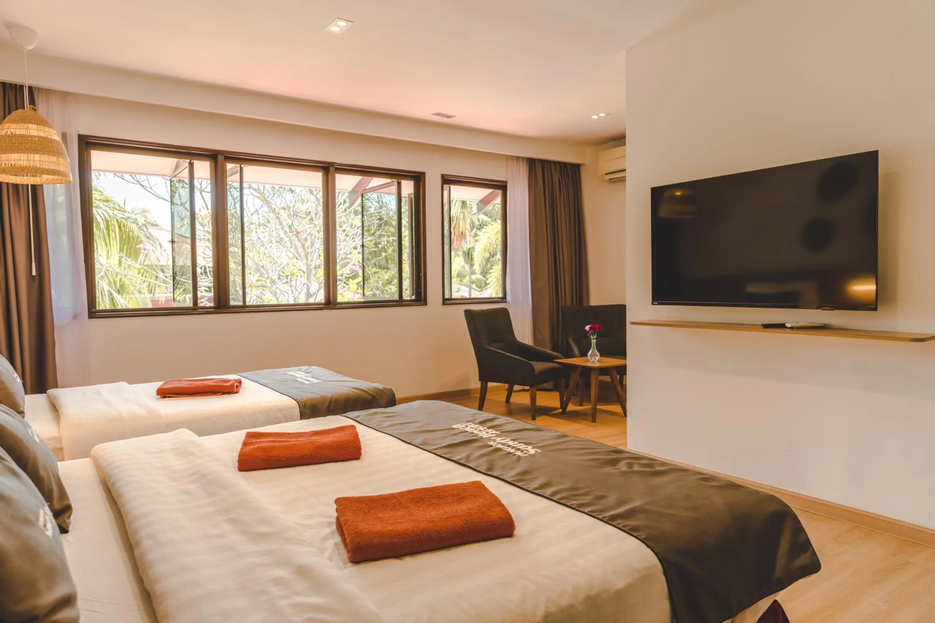 Seating area, Bed in Pangkor Sandy Beach Resort