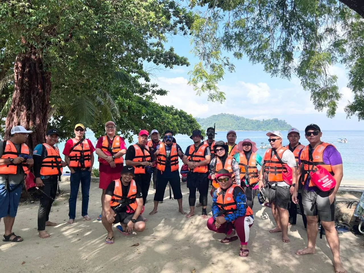 group of guests in Pangkor Sandy Beach Resort