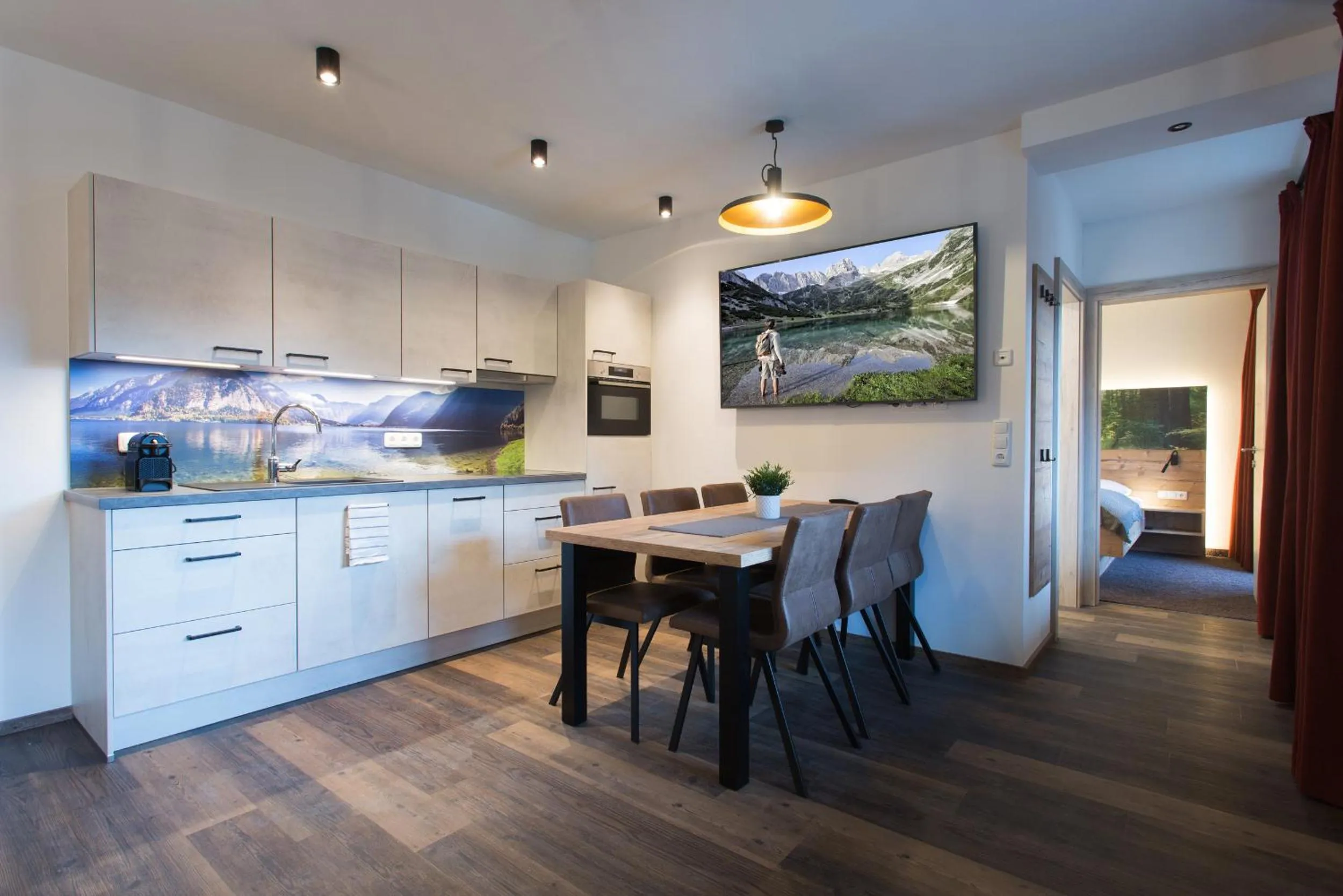 Kitchen or kitchenette in Aparthotel Tyrol