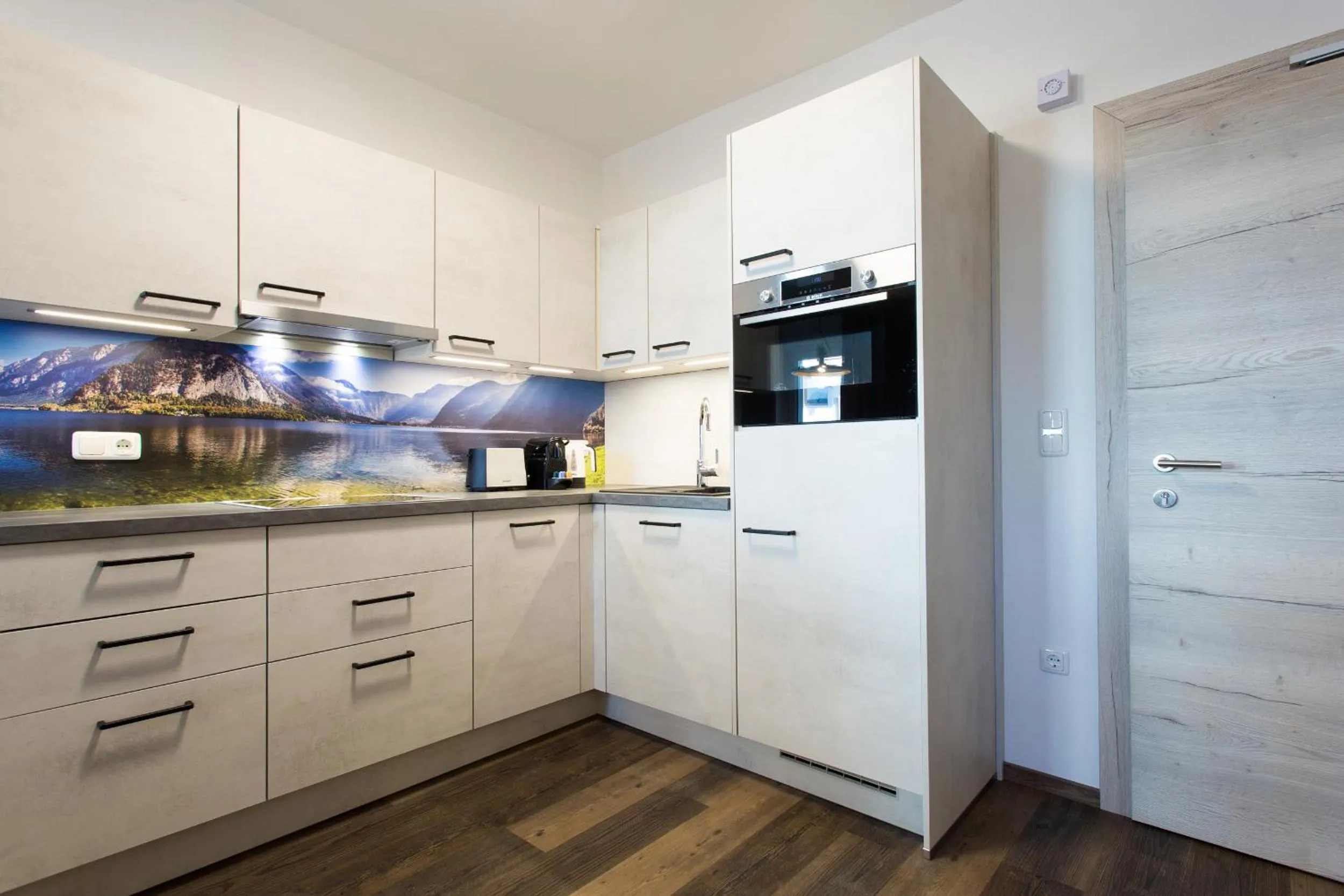 Kitchen or kitchenette in Aparthotel Tyrol