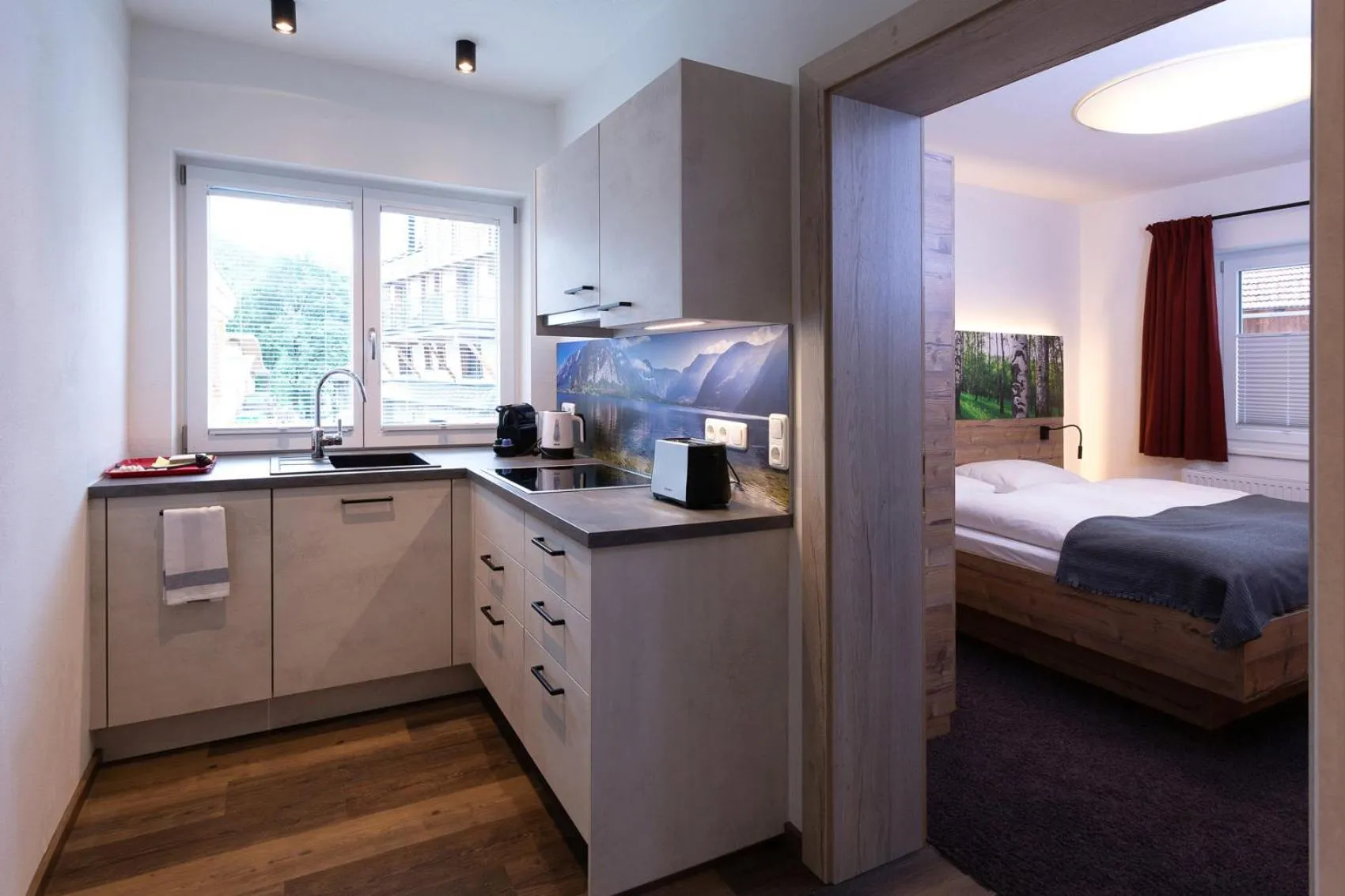 Kitchen or kitchenette, Bed in Aparthotel Tyrol