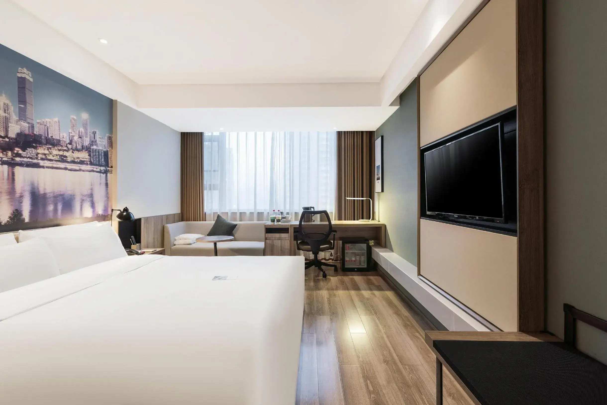 Bed in Atour Hotel Chongqing Jiefangbei Bed in Atour Hotel Chongqing Jiefangbei