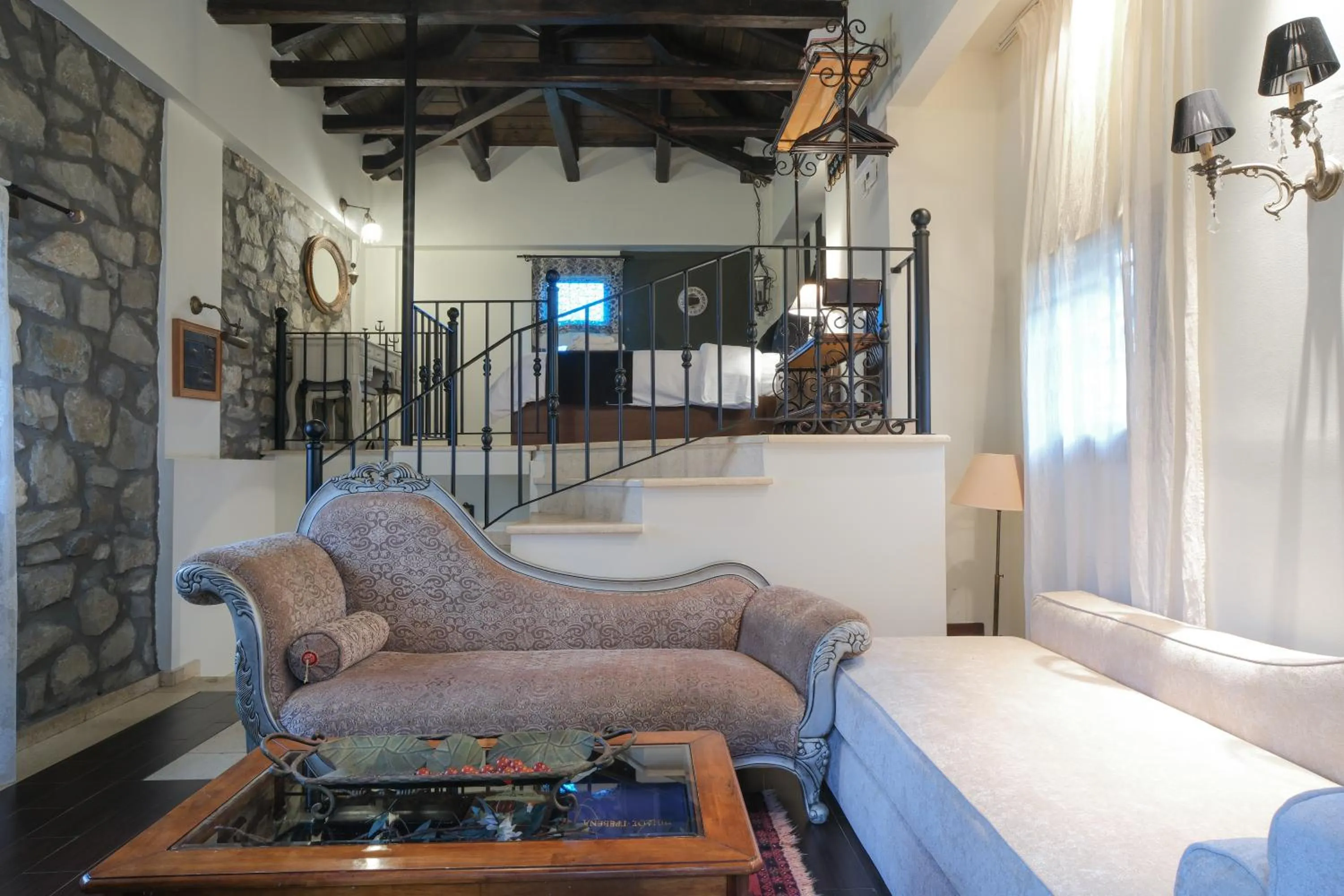 Living room, Bed in Pindos Resort