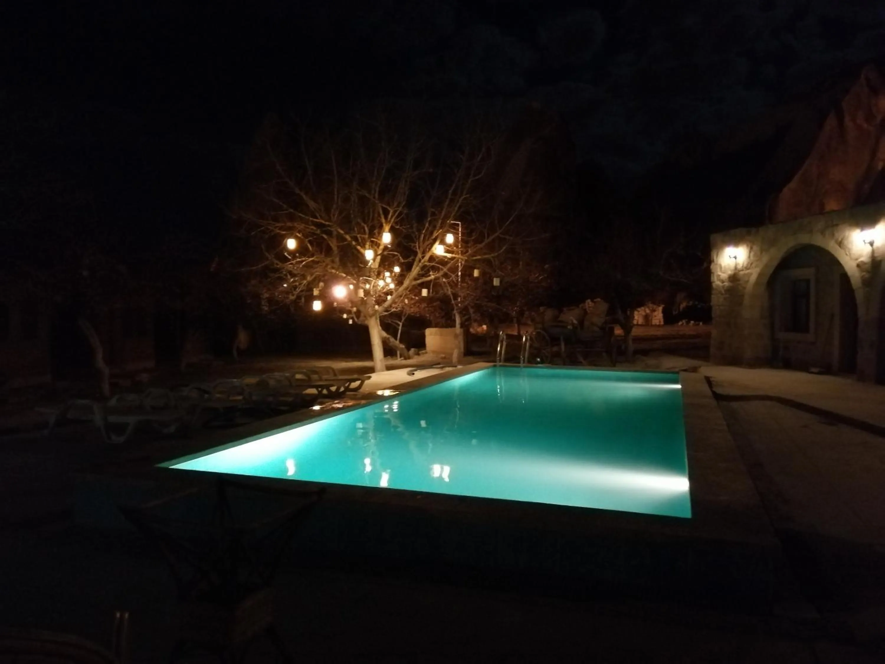 Pool view in Seven Rock Cave Hotel