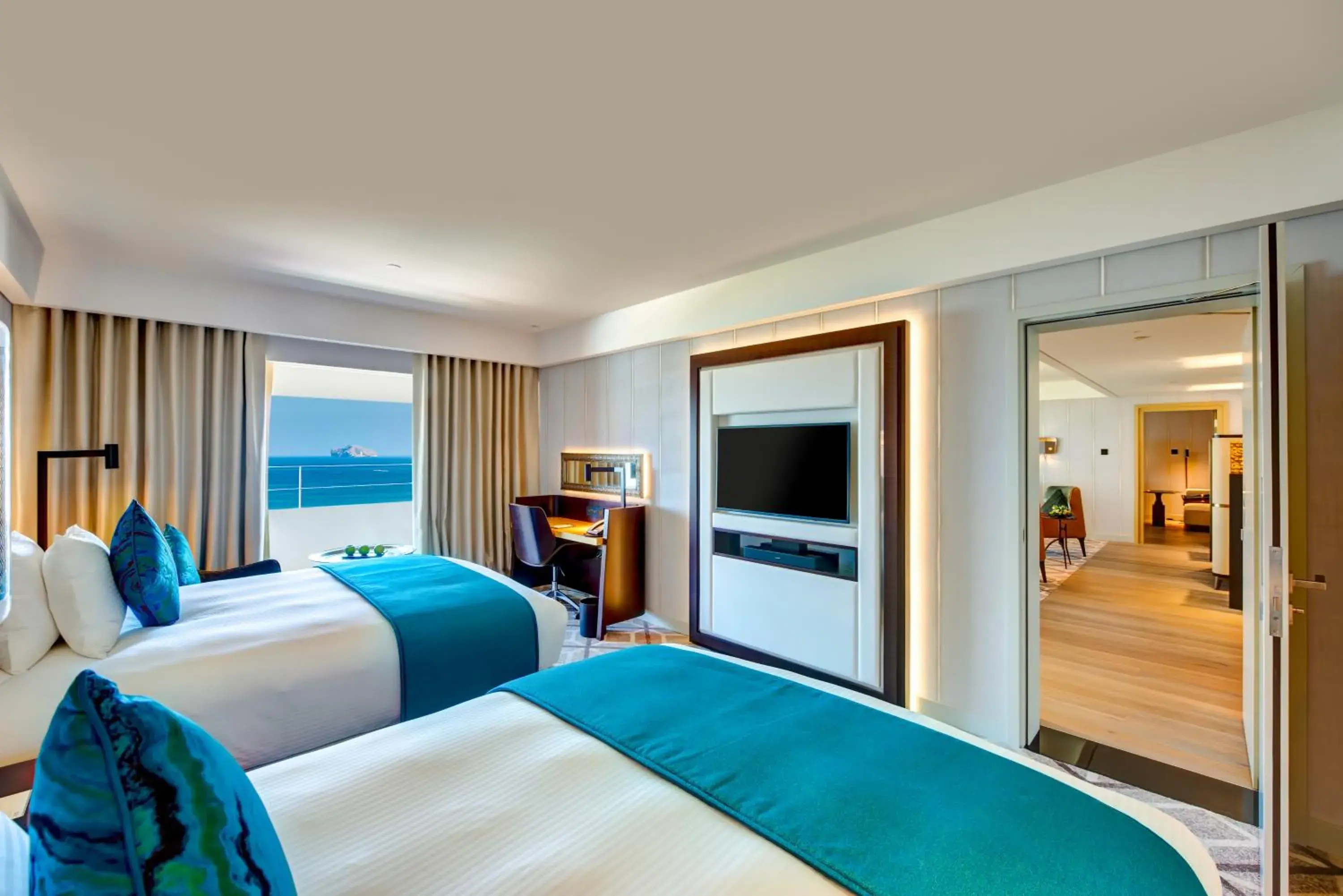 Sea view, Bed in InterContinental Muscat by IHG Sea view, Bed in InterContinental Muscat by IHG