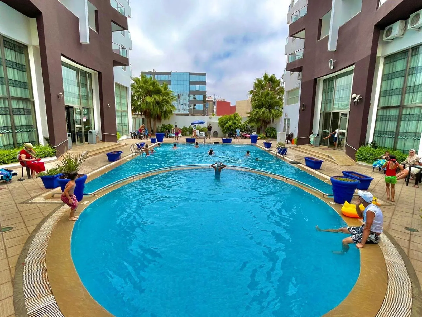 Pool view in Appart Hôtel Founty Beach