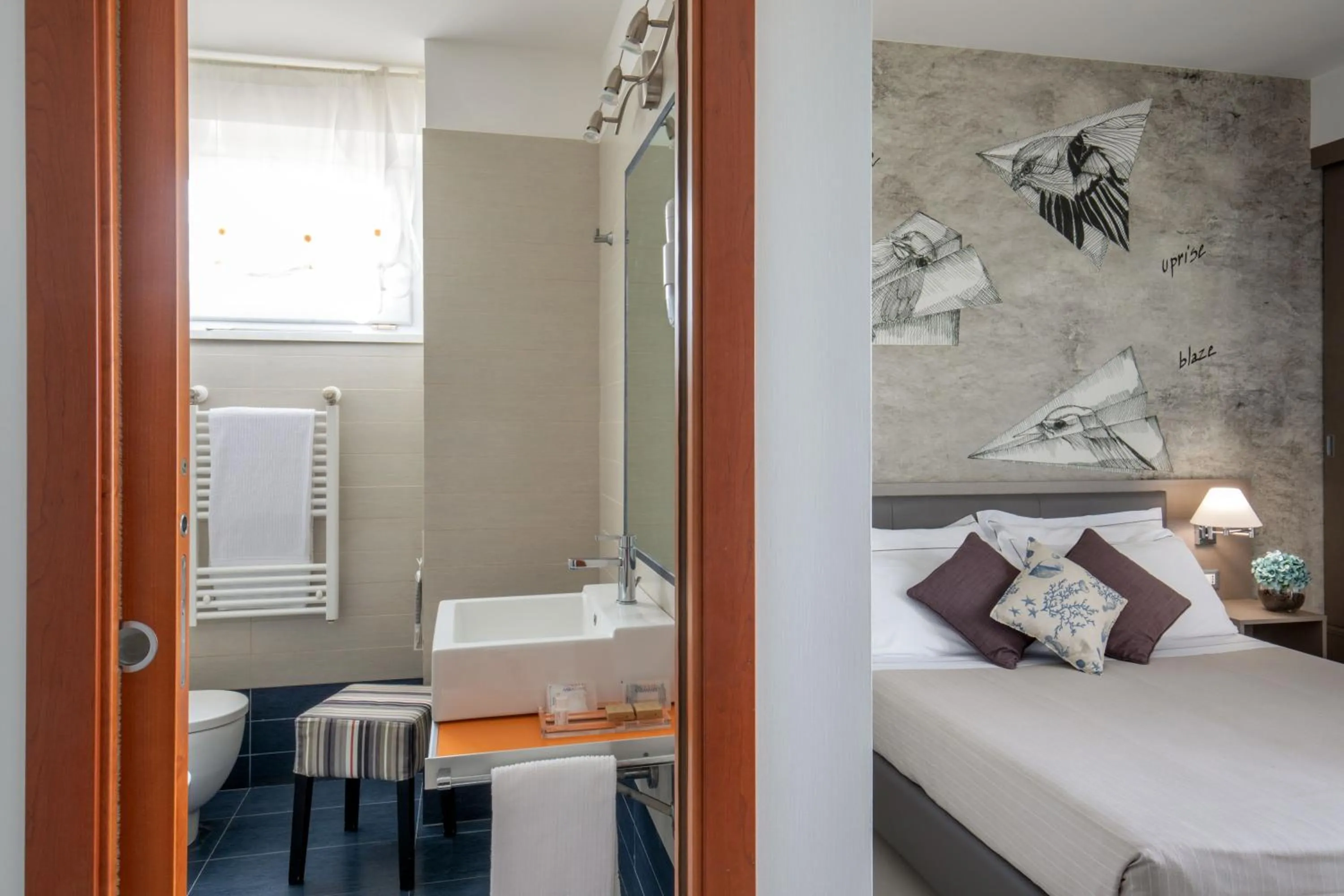 Bed in Hotel Miramare