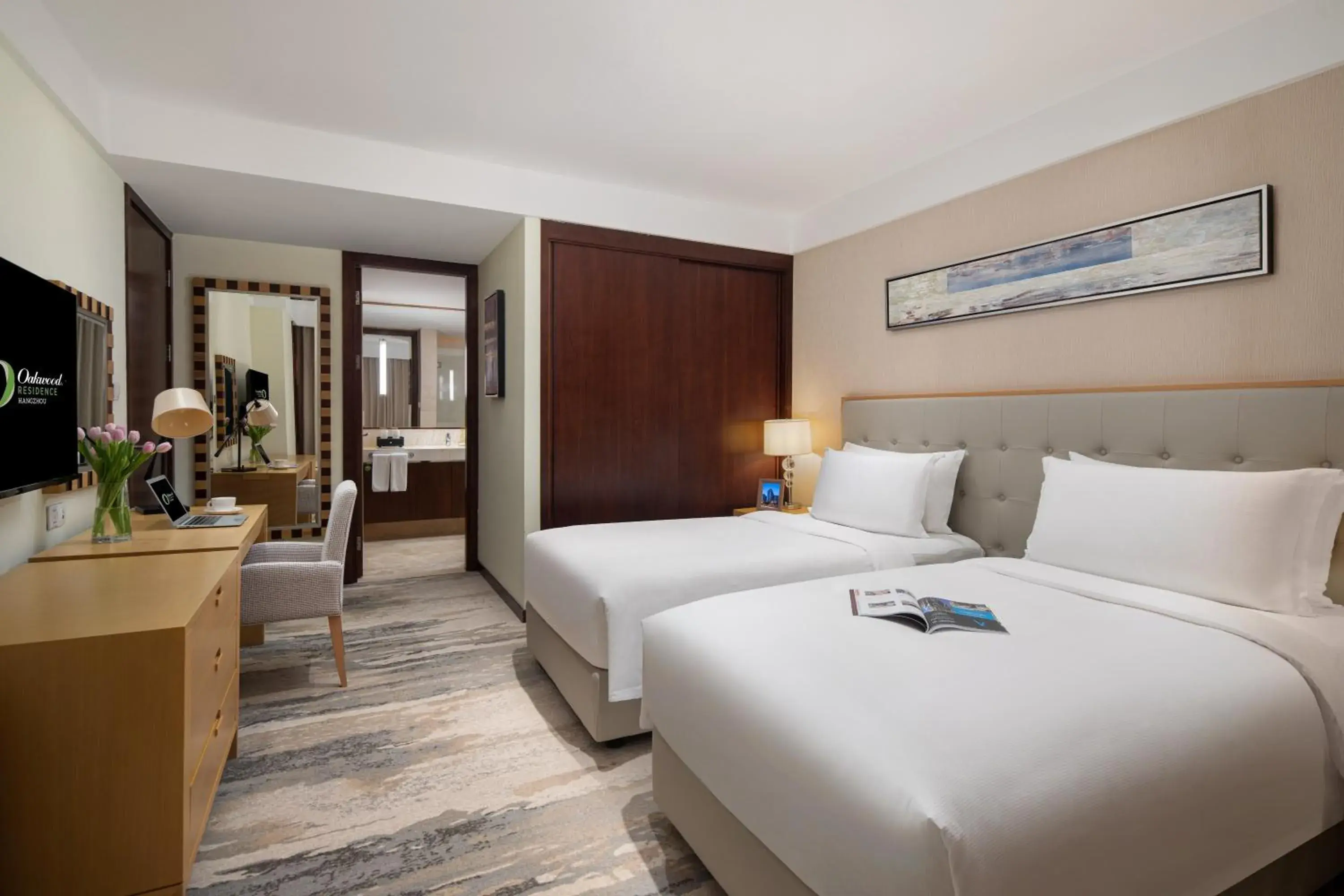 Bedroom, Bed in Oakwood Residence Hangzhou Bedroom, Bed in Oakwood Residence Hangzhou