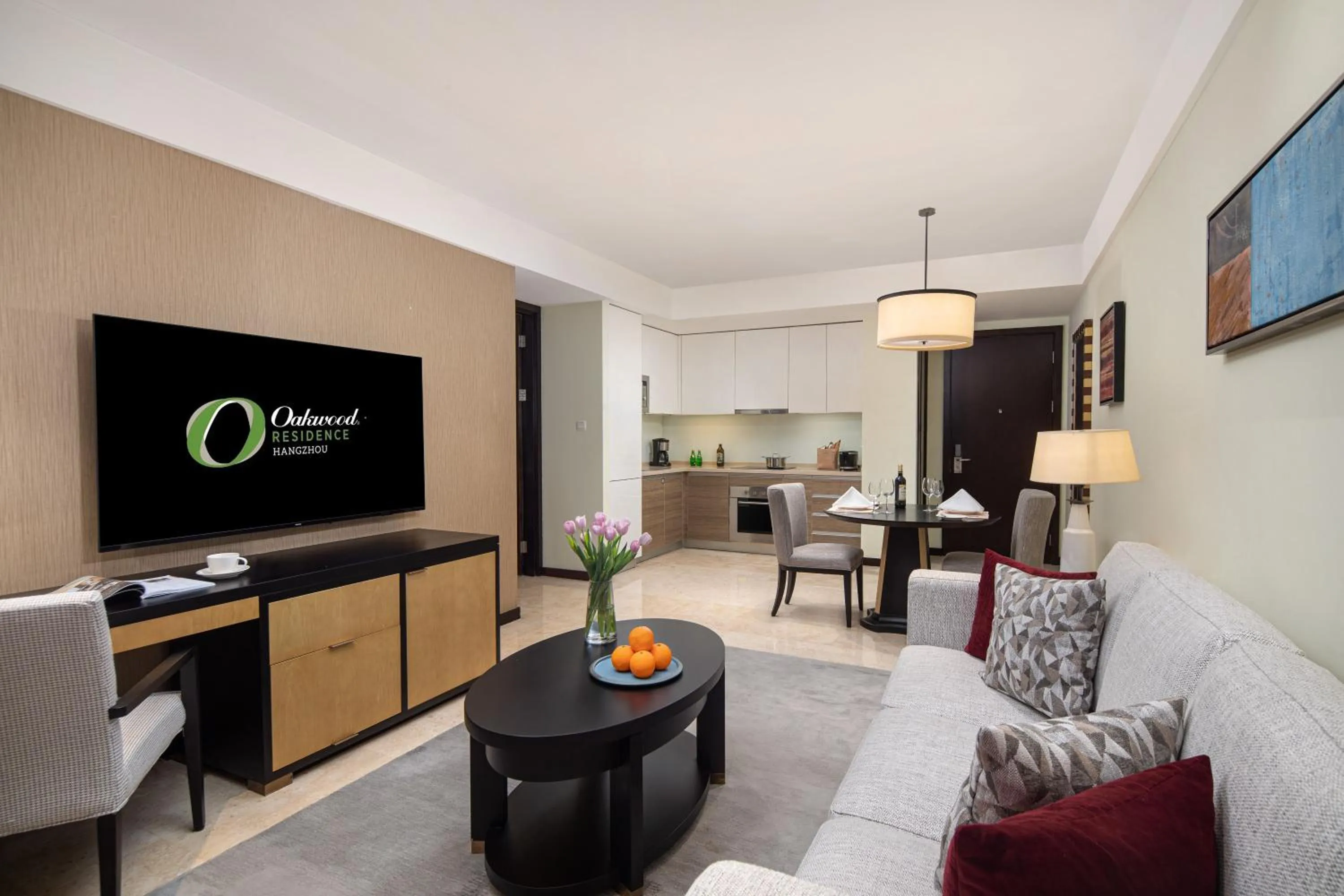 Living room in Oakwood Residence Hangzhou