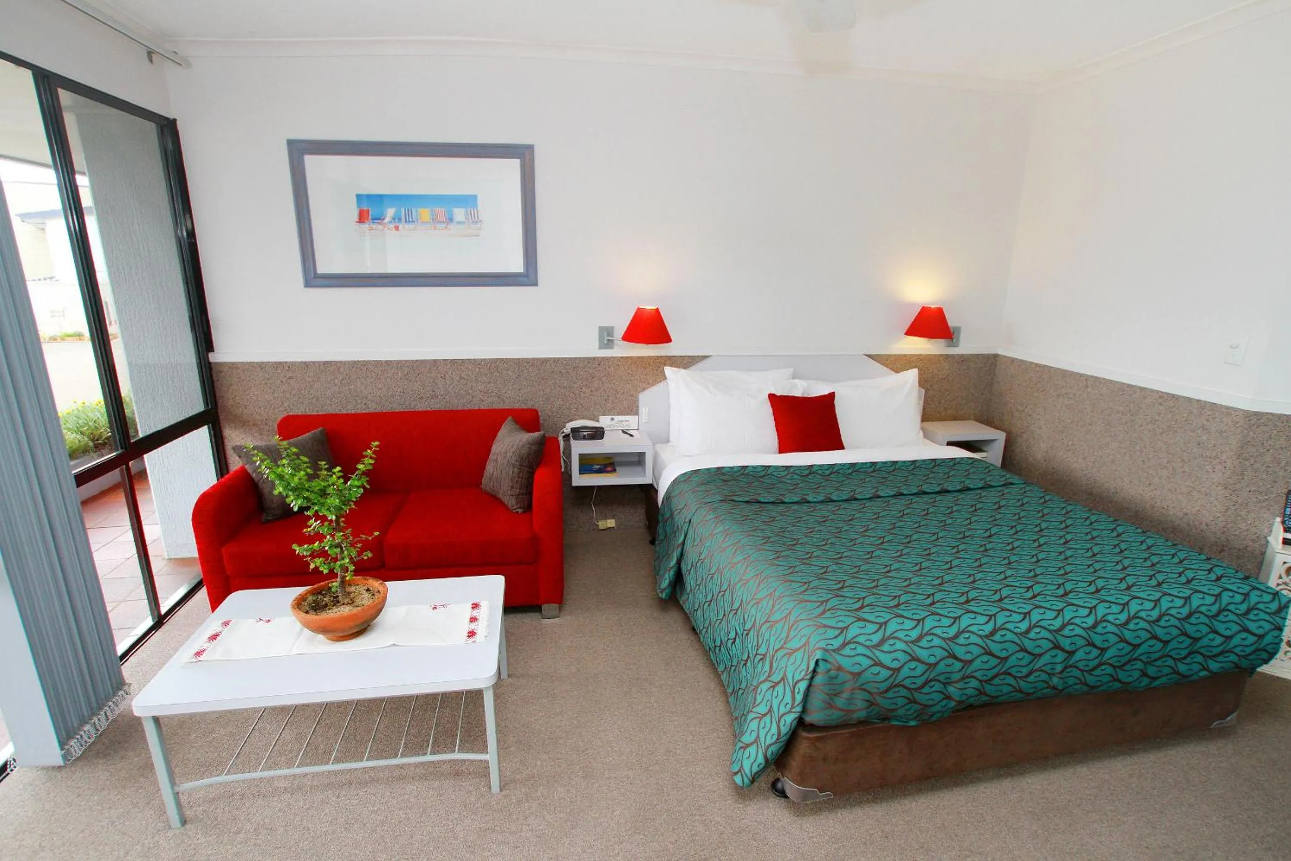 Bedroom, Bed in Sea Spray Motel - Merimbula