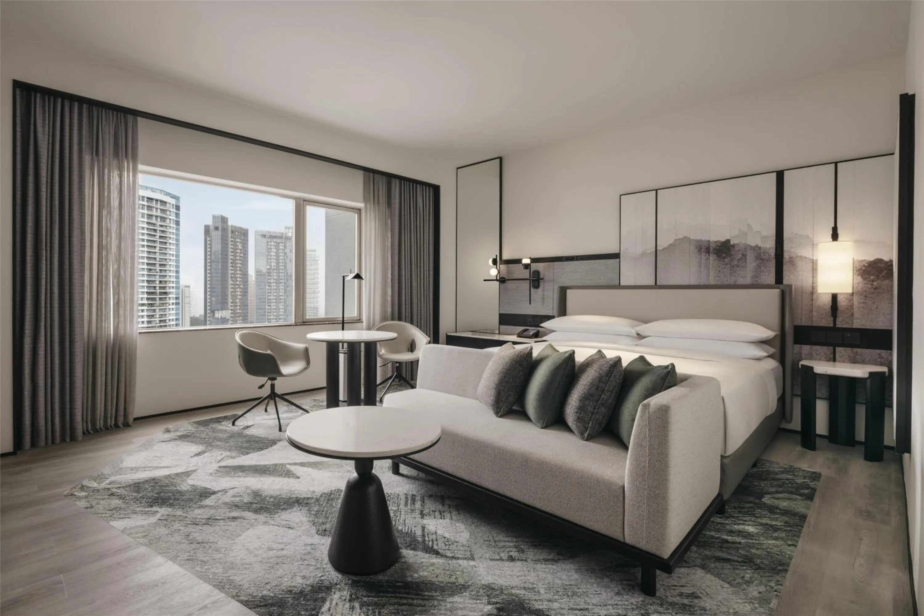 Living room, Bed in Hilton Singapore Orchard