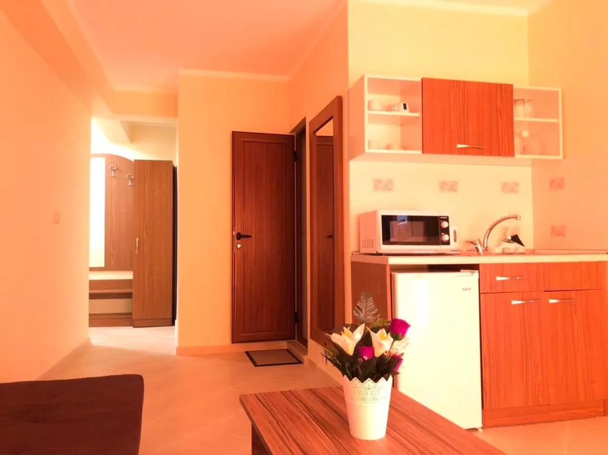Kitchen or kitchenette in Sunny Paradise Family Hotel