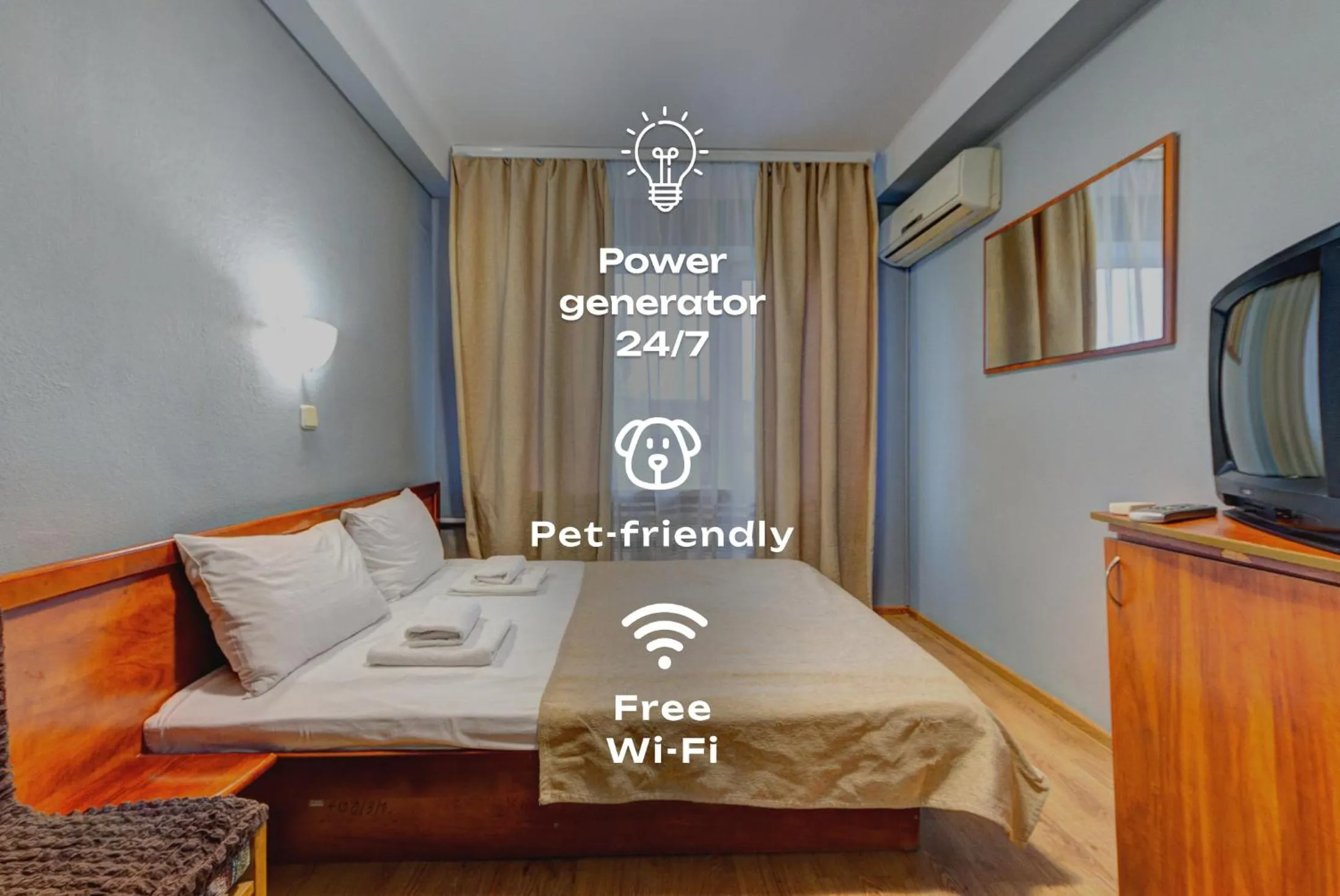 View (from property/room), Bed in Holosiyvsky Hotel