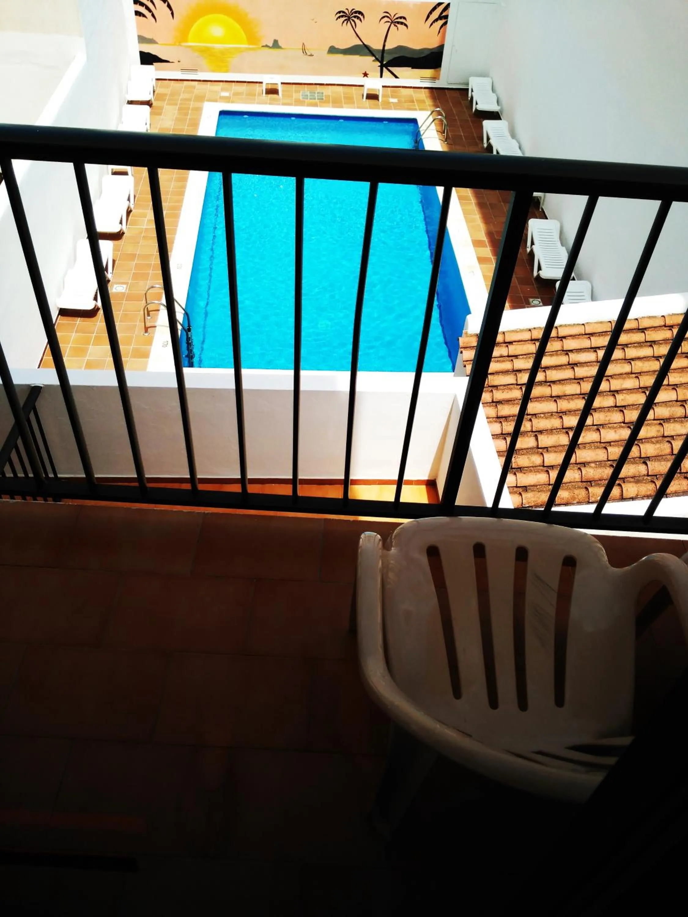 Pool view in Hostal Horizonte