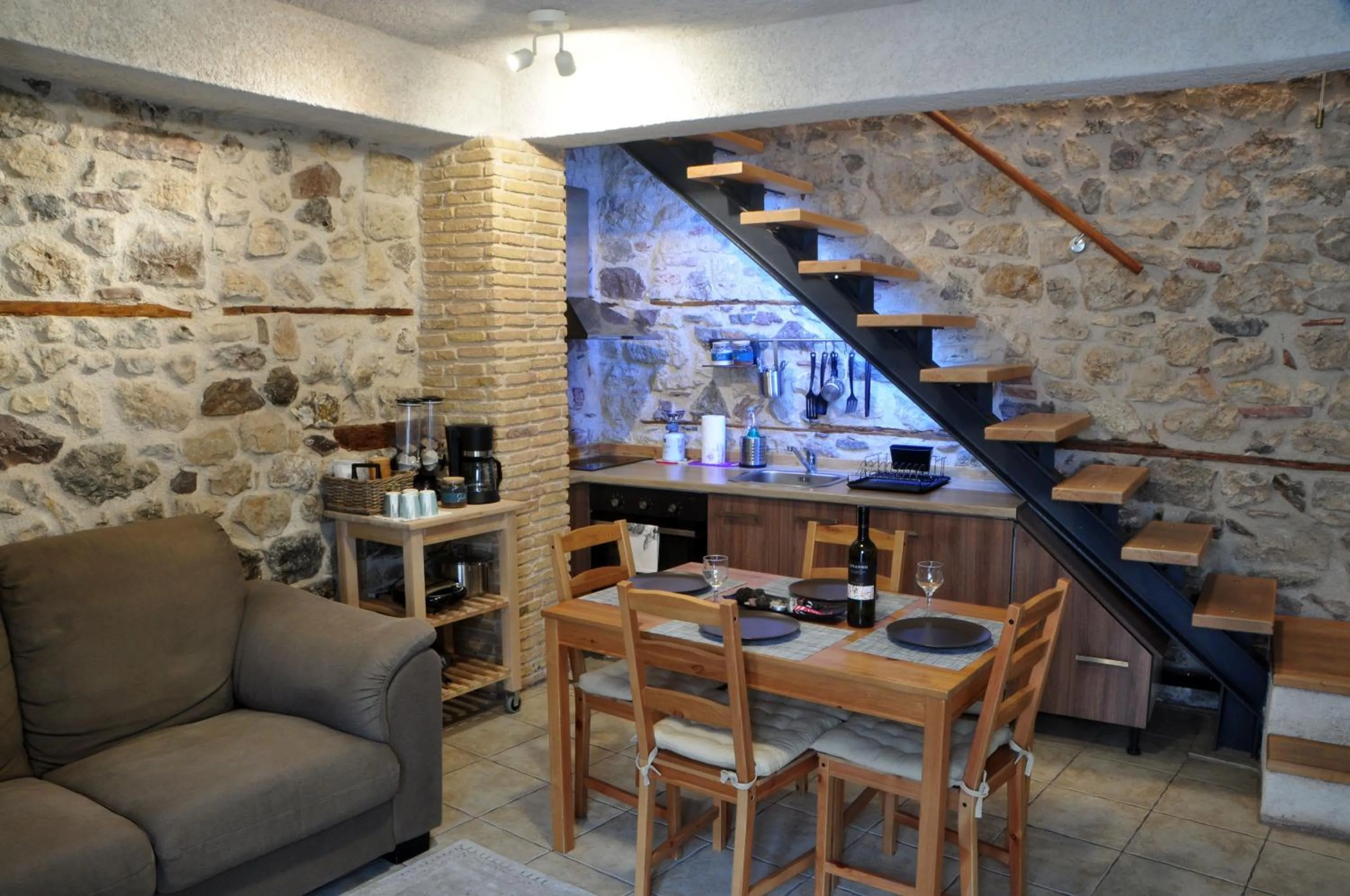 Living room in Limni Stone Apartments