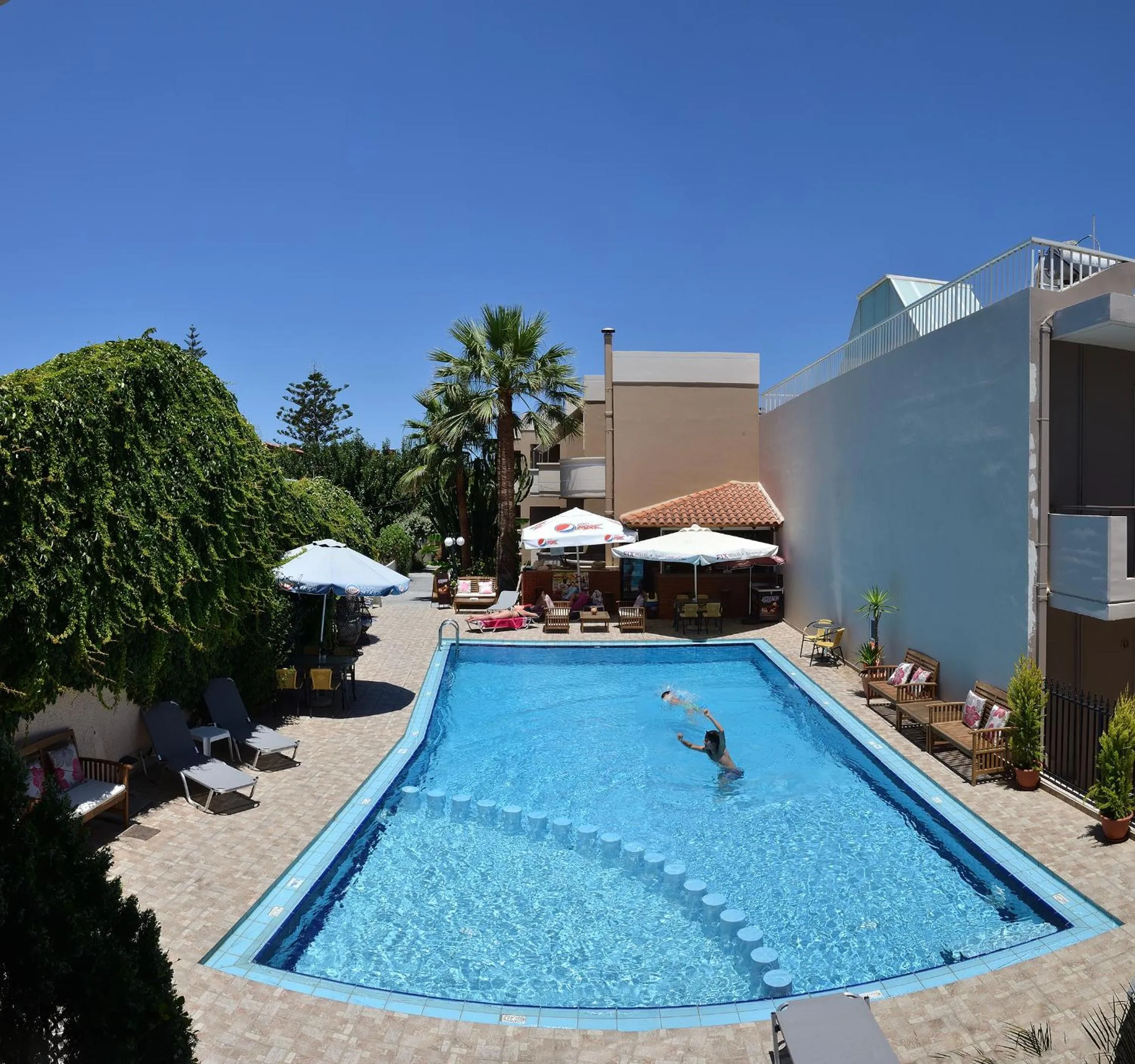 Pool view in Akatos Hotel