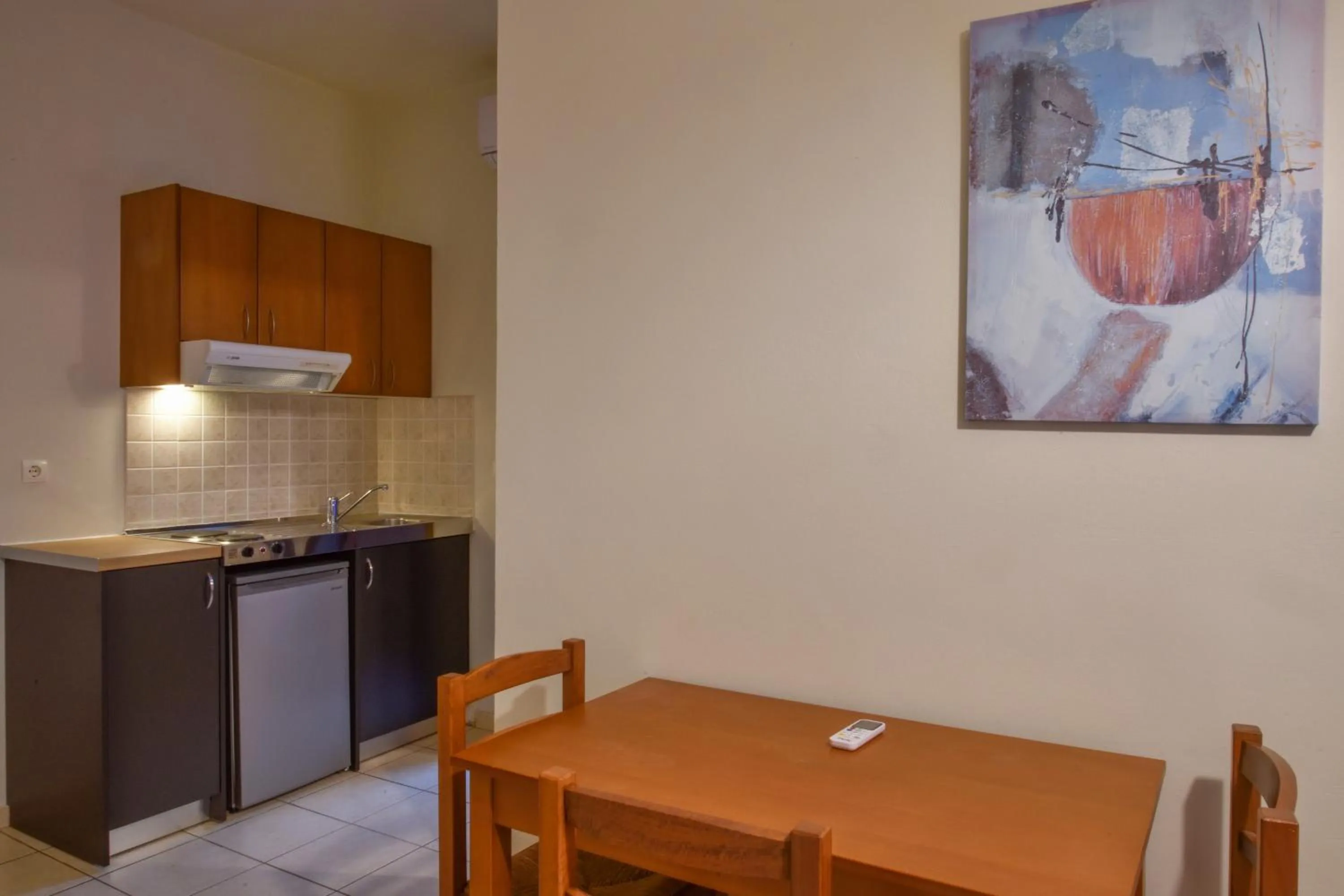 Kitchen or kitchenette in Akatos Hotel