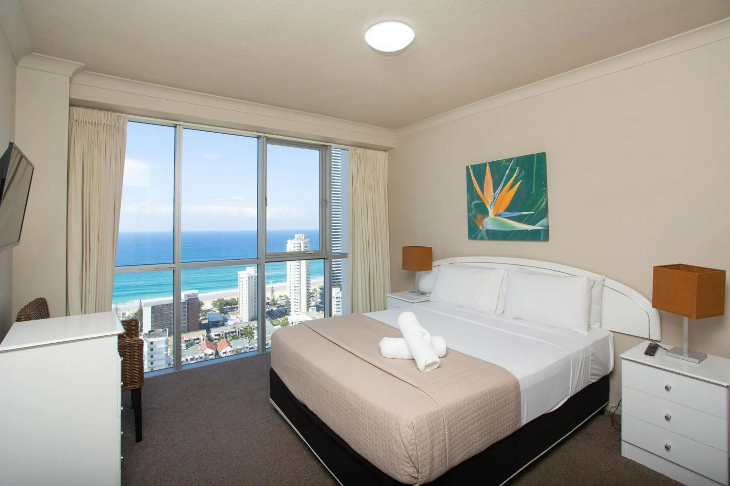 Bedroom, Bed in Chevron Renaissance - Private Apartments - Hosted by Coastal Letting Co.