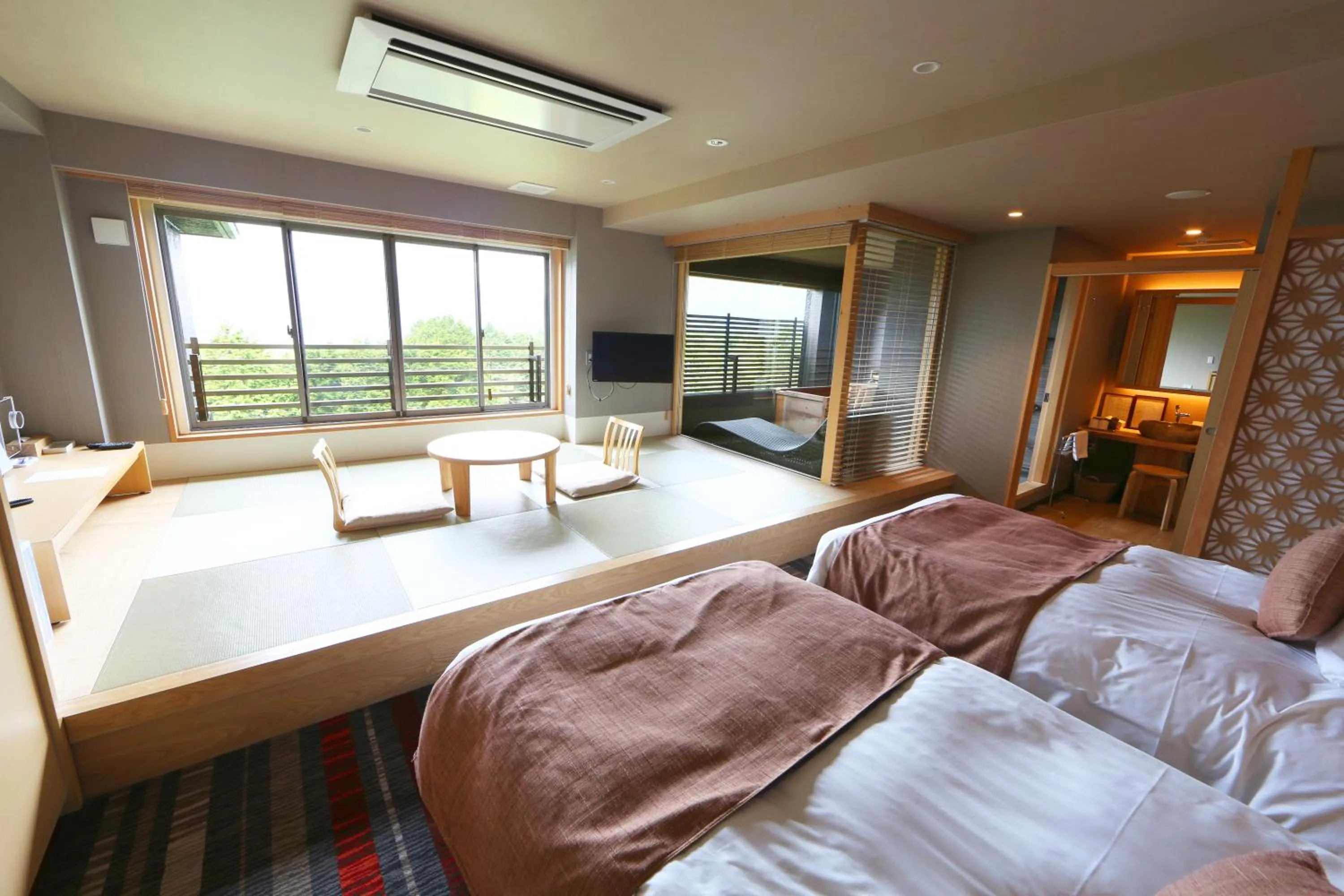 Bed in Hakone Yuyado Zen