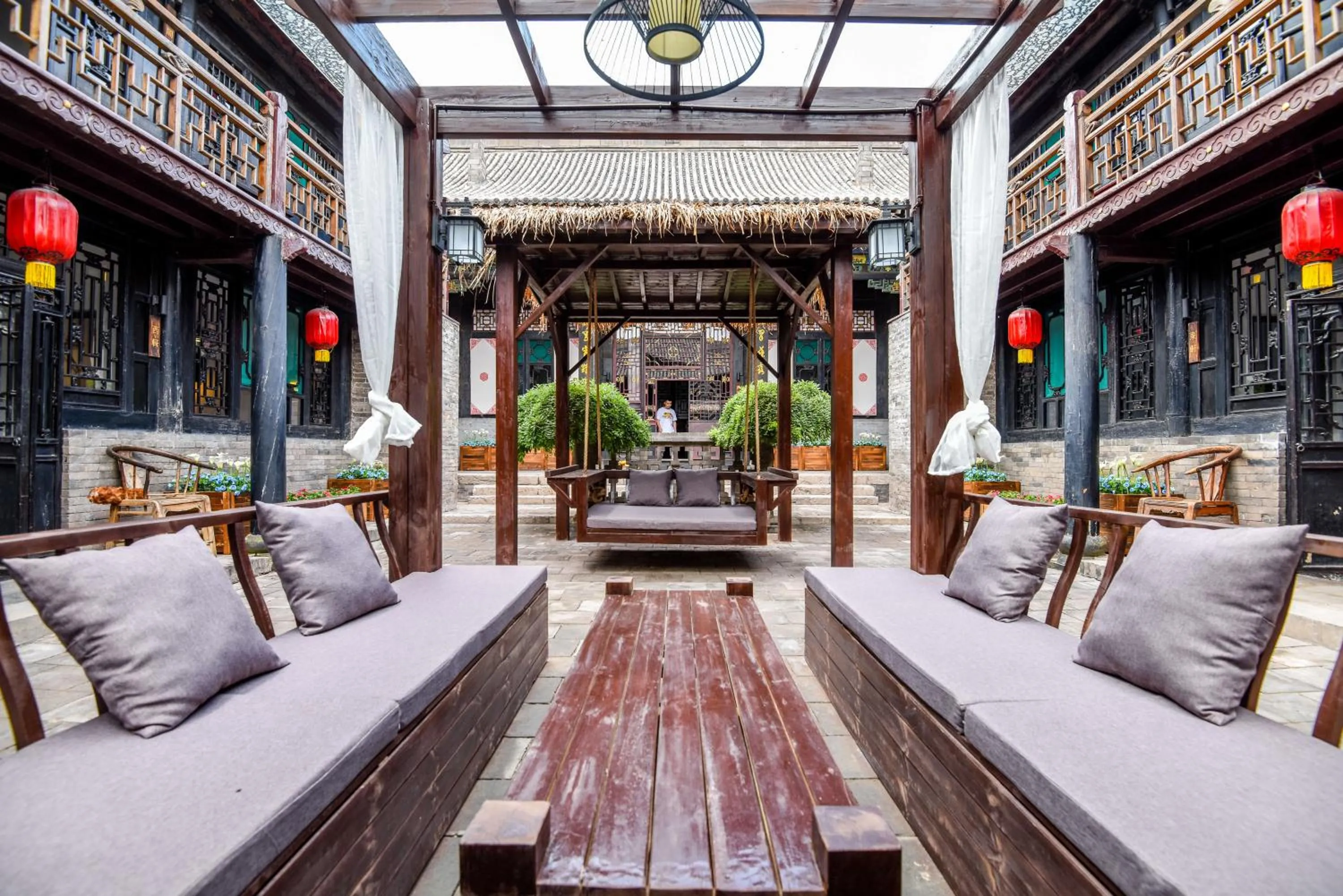 Seating area in Elsewhere Hotel The former residence of the draft bank