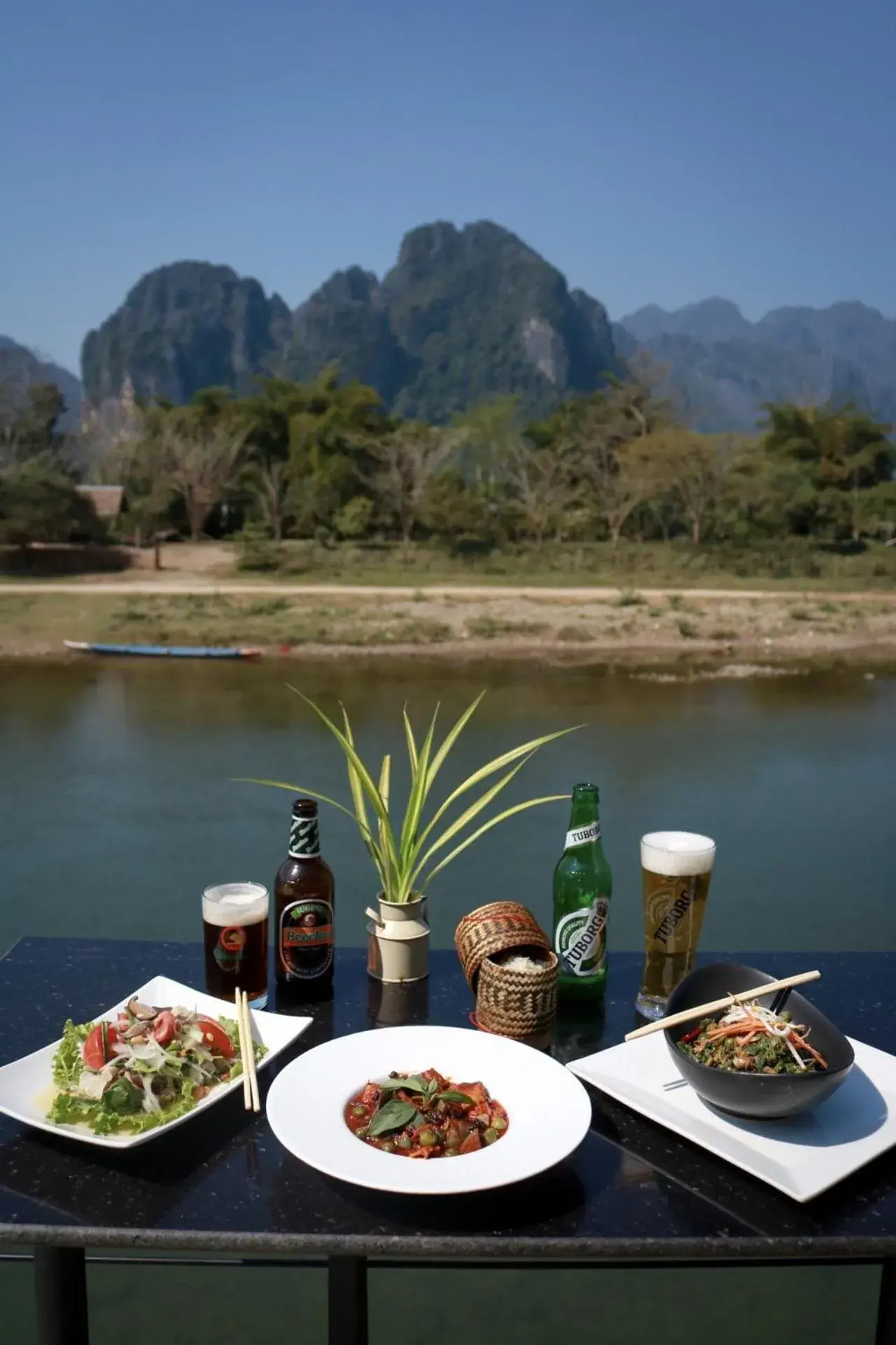 Landmark view in Inthira Vangvieng Landmark view in Inthira Vangvieng