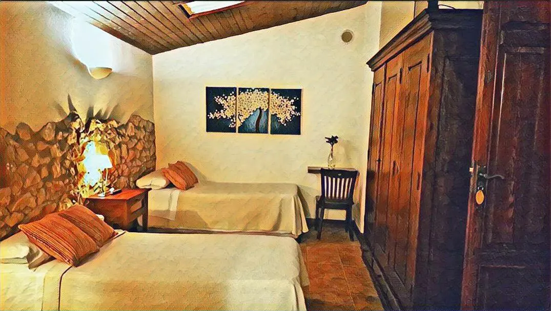 Bed in Vía Natura Hotel Rural