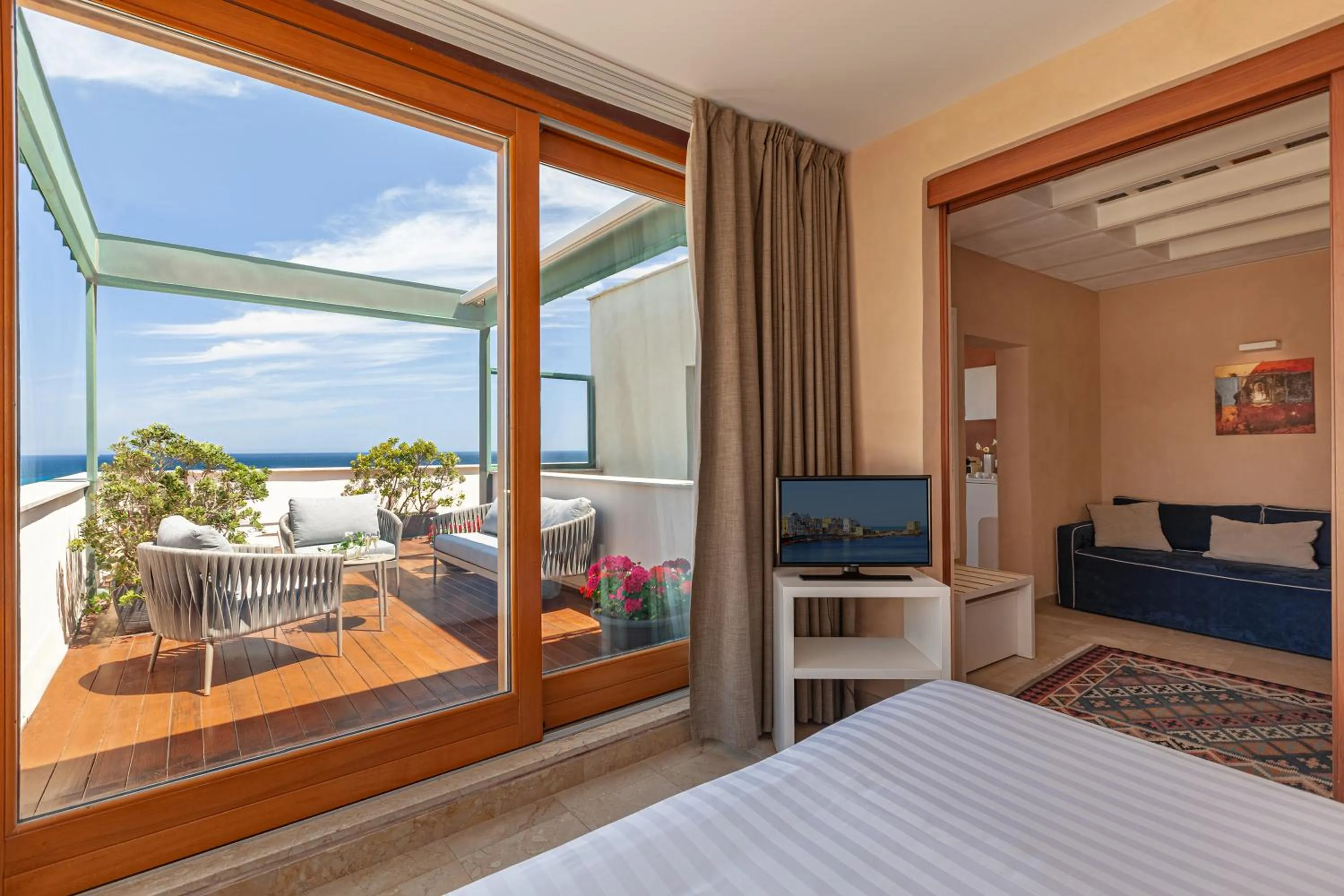 Sea view, Bed in Residence La Gancia