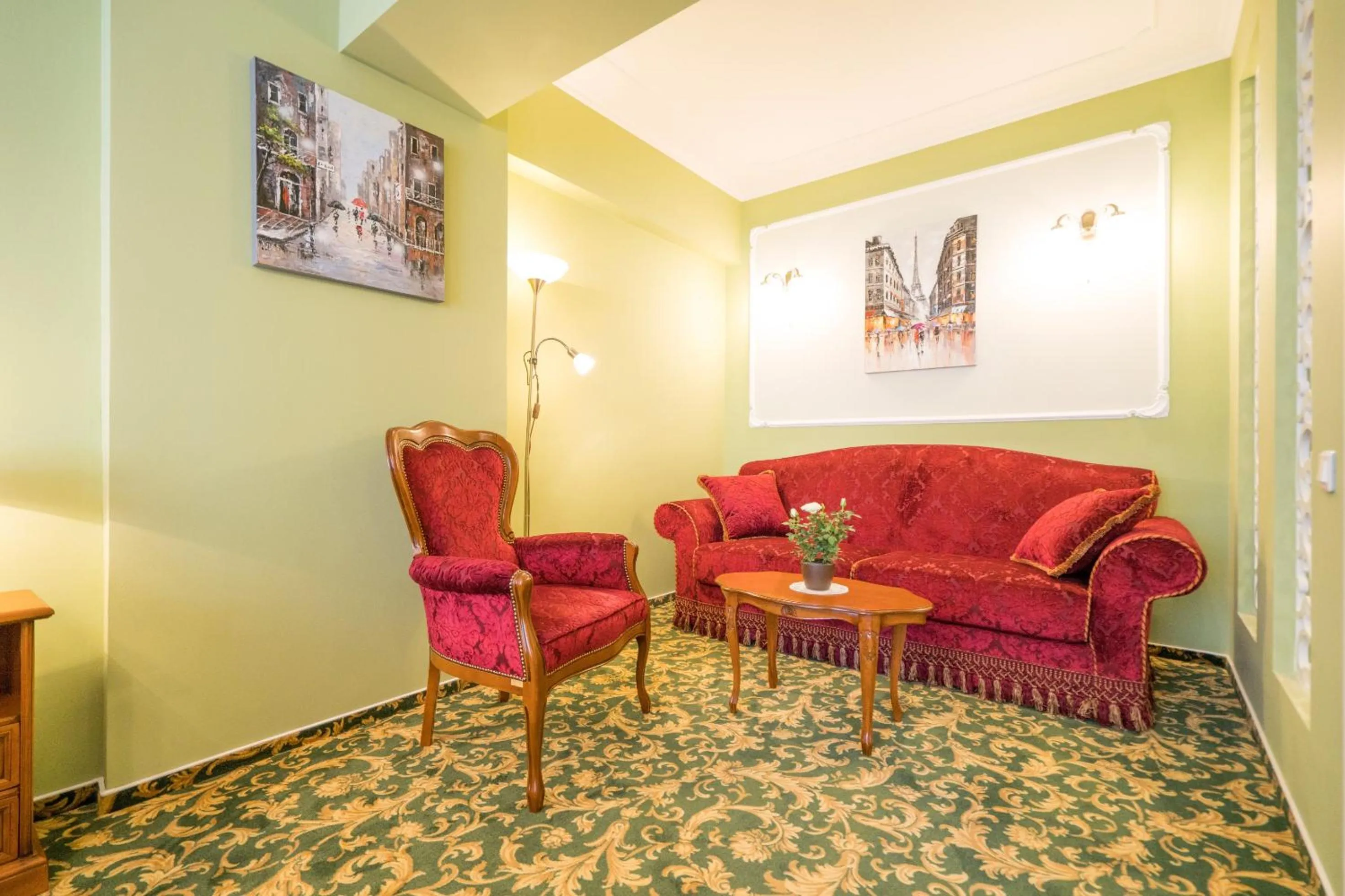 Seating area in Studio One Accommodation Suites