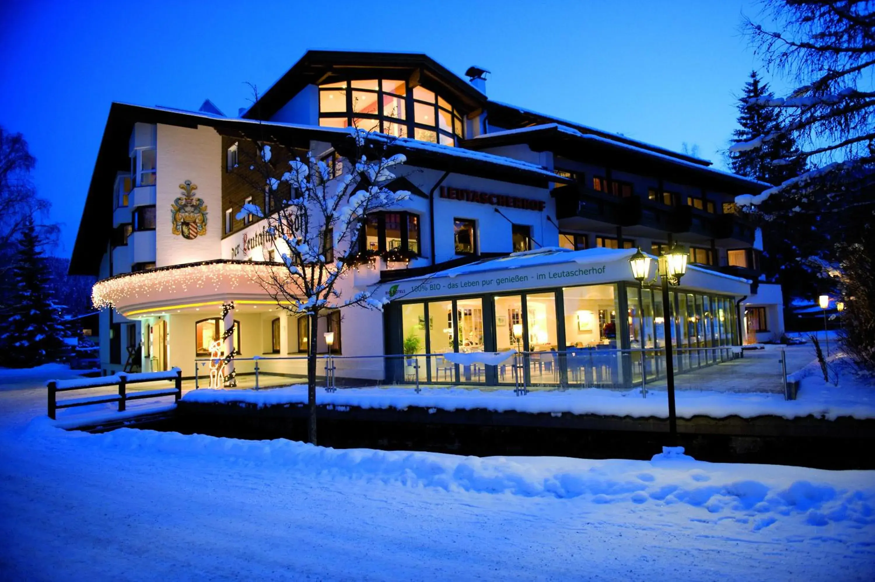 Property building, Winter in Biohotel Leutascherhof
