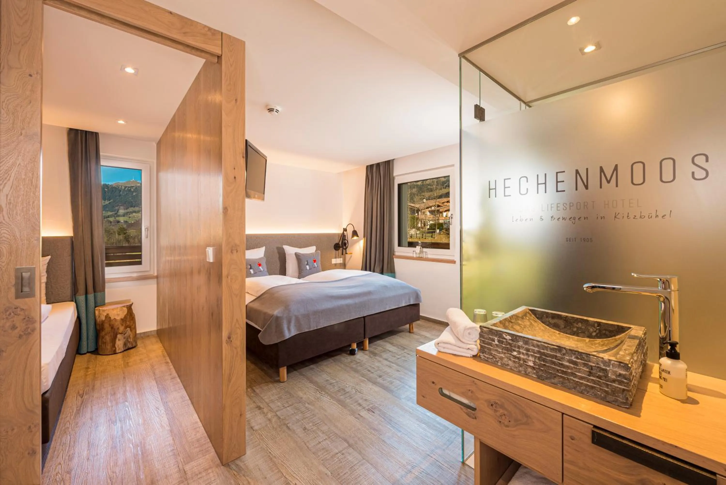 Photo of the whole room, Bed in Lifesport Hotel Hechenmoos