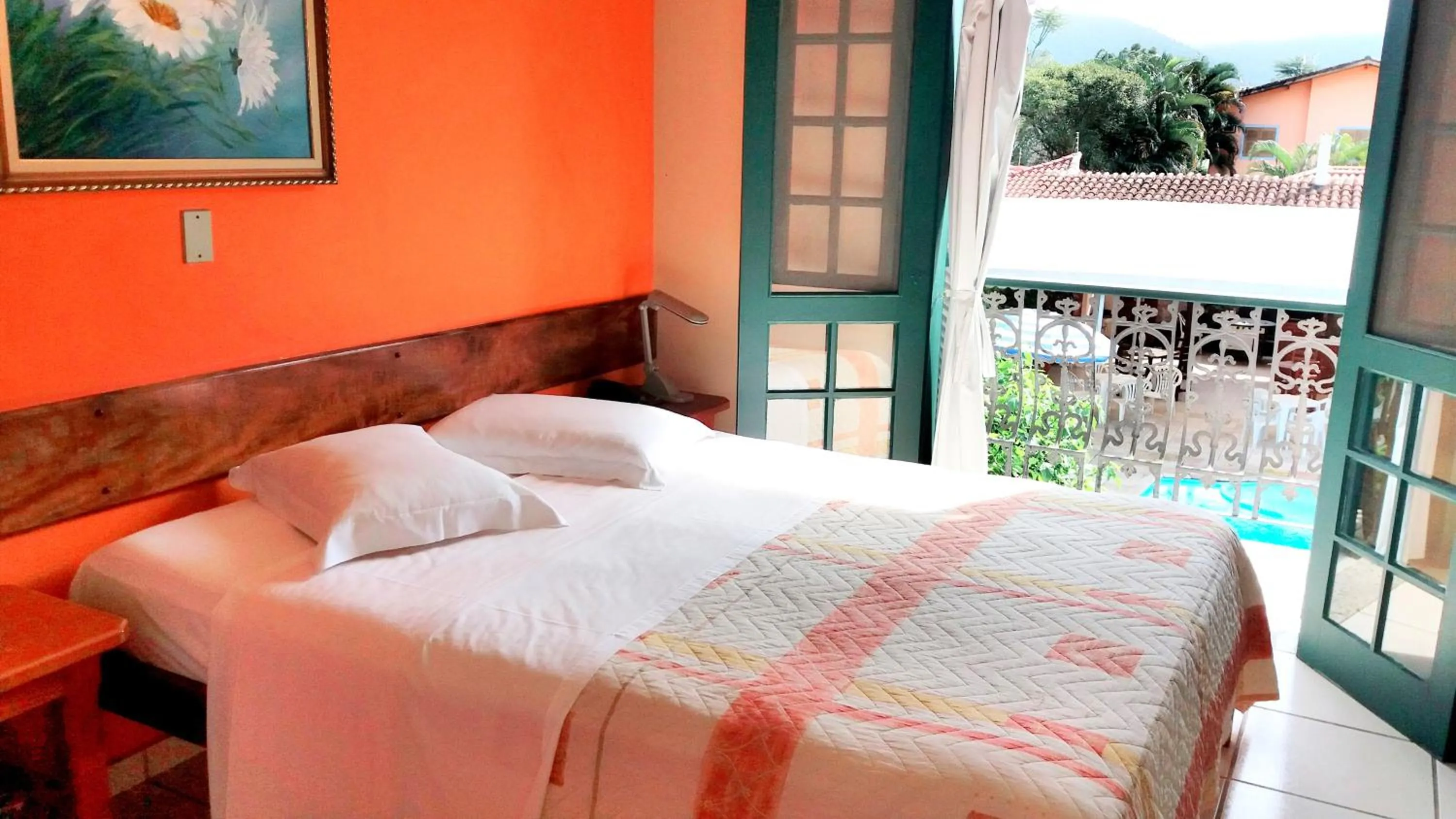 Balcony/Terrace, Bed in Pousada Villa Harmonia